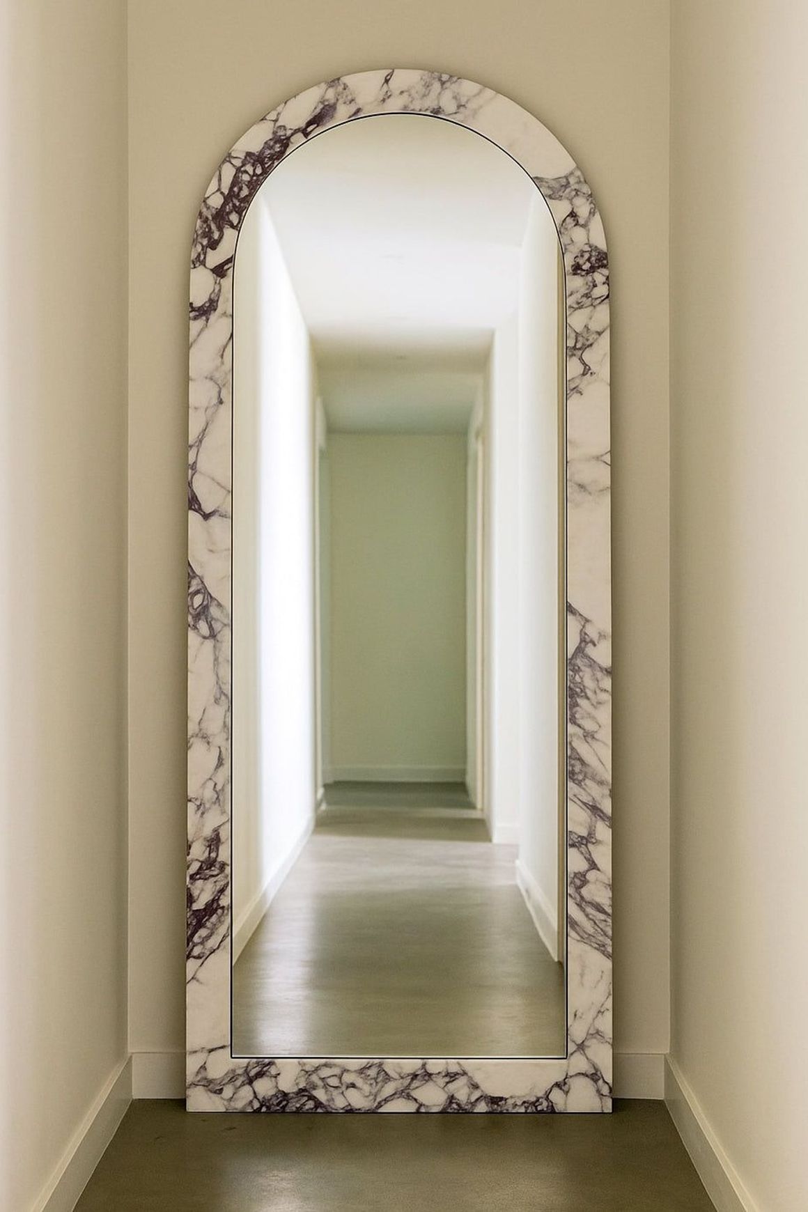 Crescent Arch Mirror - Italian Viola Calacatta
