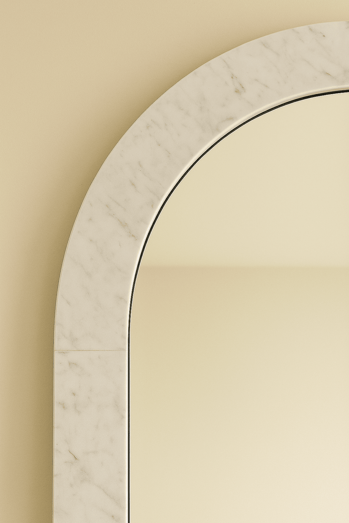 Crescent Arch Mirror - Carrara Marble