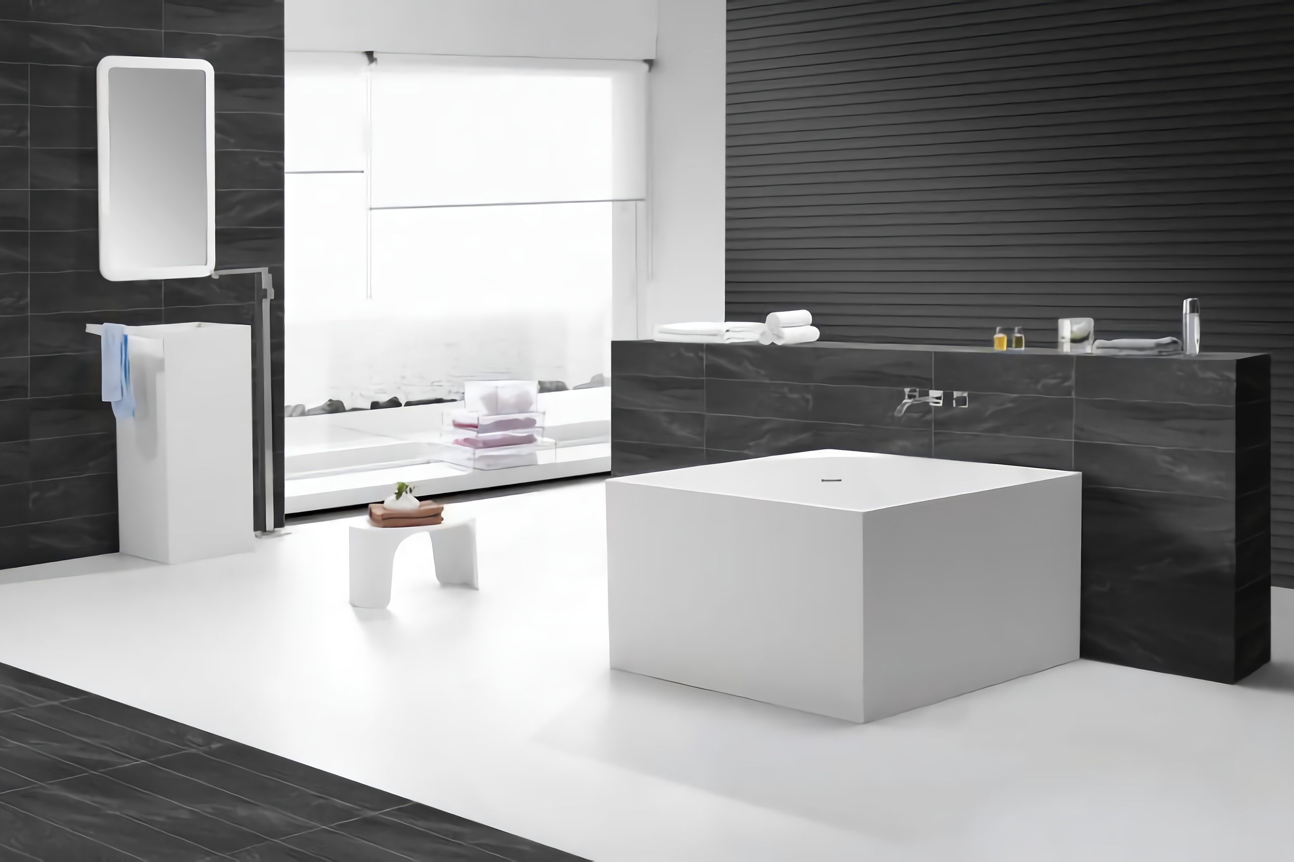 B067 Compact Back-to-wall/Corner Hugi Bath 1050mm
