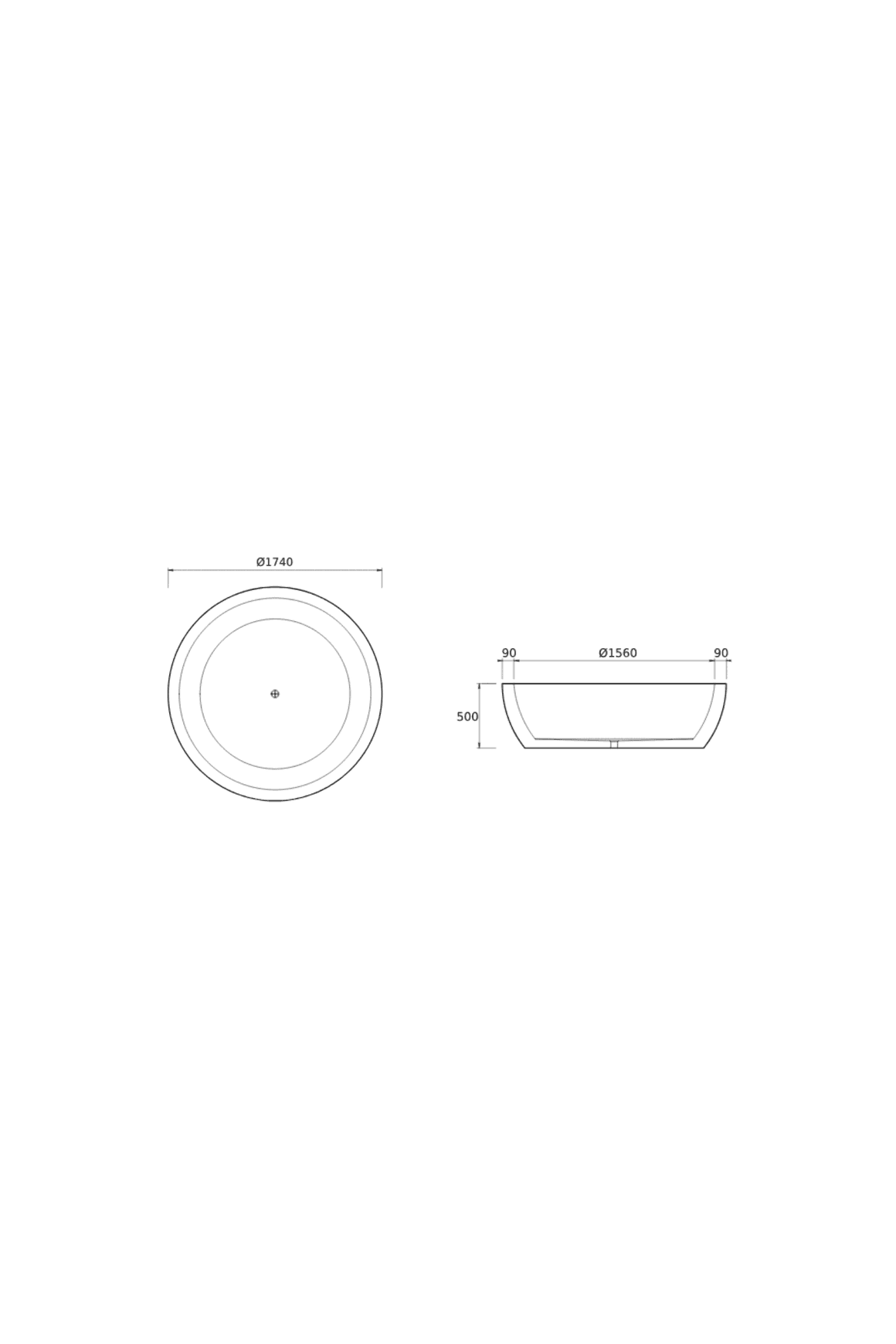 Lunar Freestanding Bath 1740