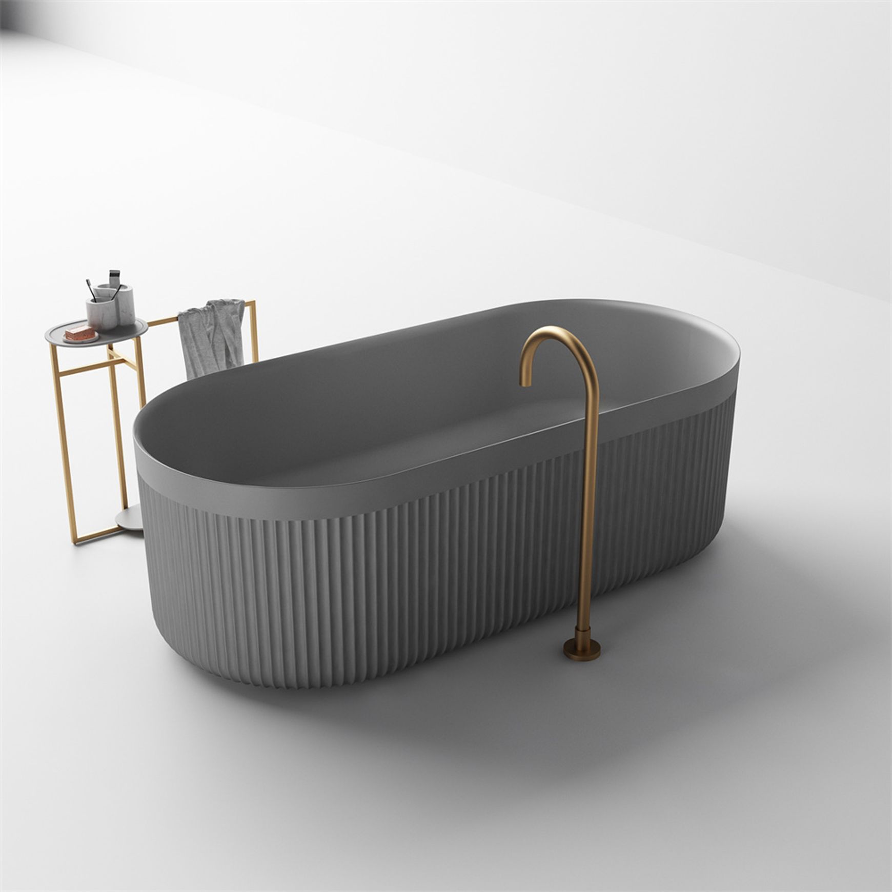 Venus Fluted Stone Bath 1700mm - ST86