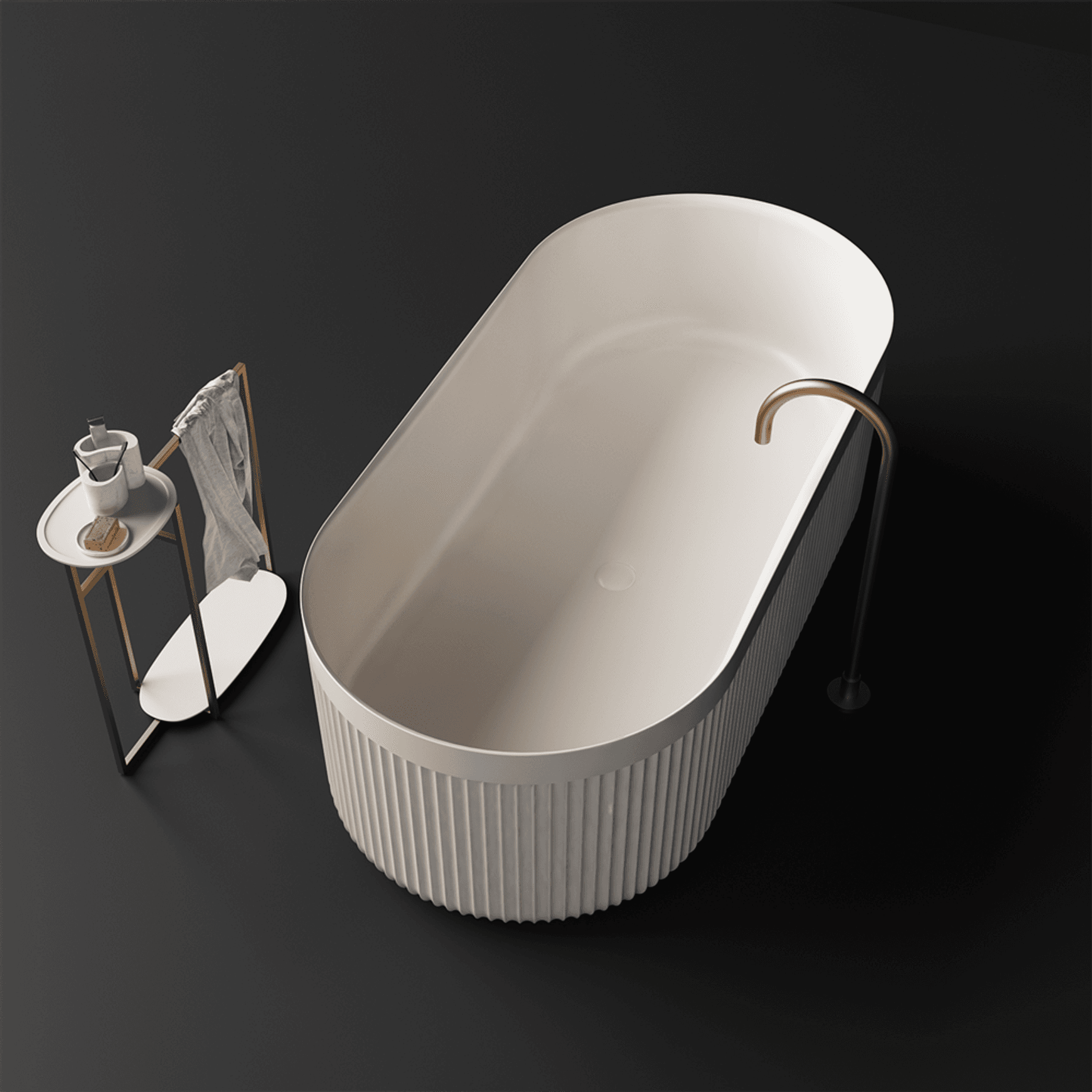 Venus Fluted Stone Bath 1700mm - ST86