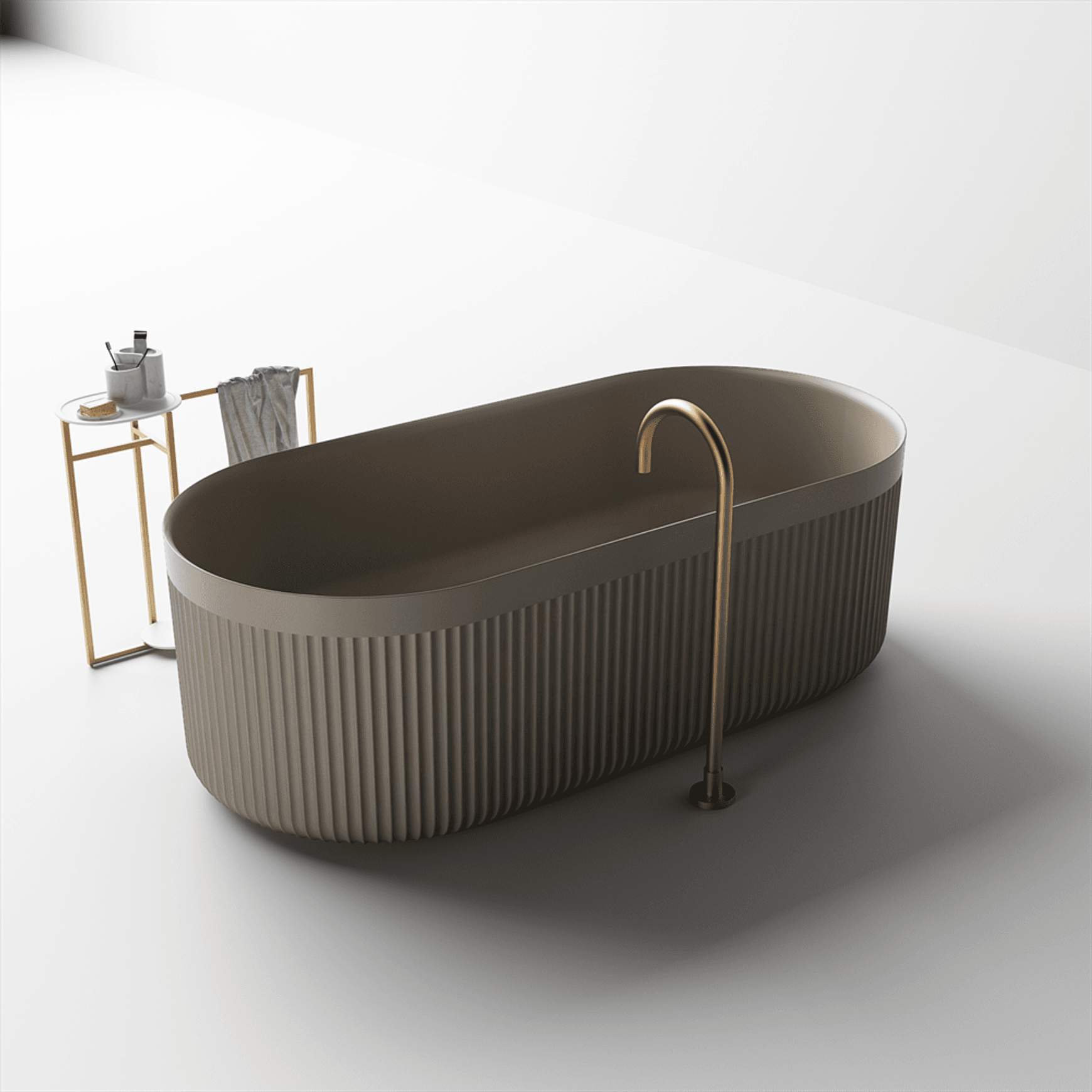 Venus Fluted Stone Bath 1700mm - ST86