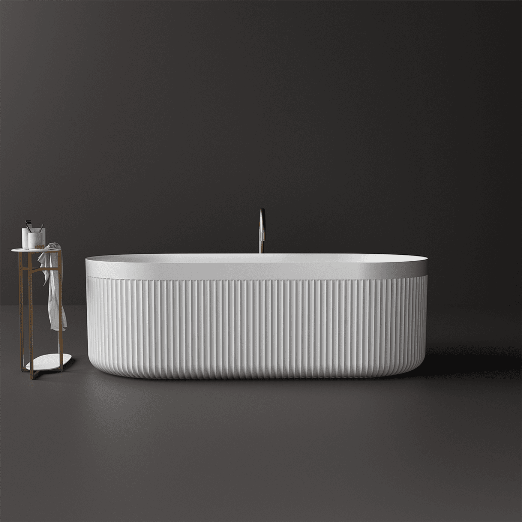 Venus 1700mm Fluted Freestanding Stone Bath - ST86