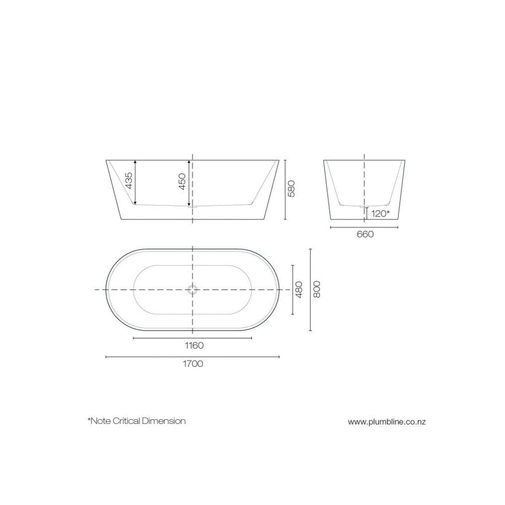 Tondo 1700 Freestanding Bath