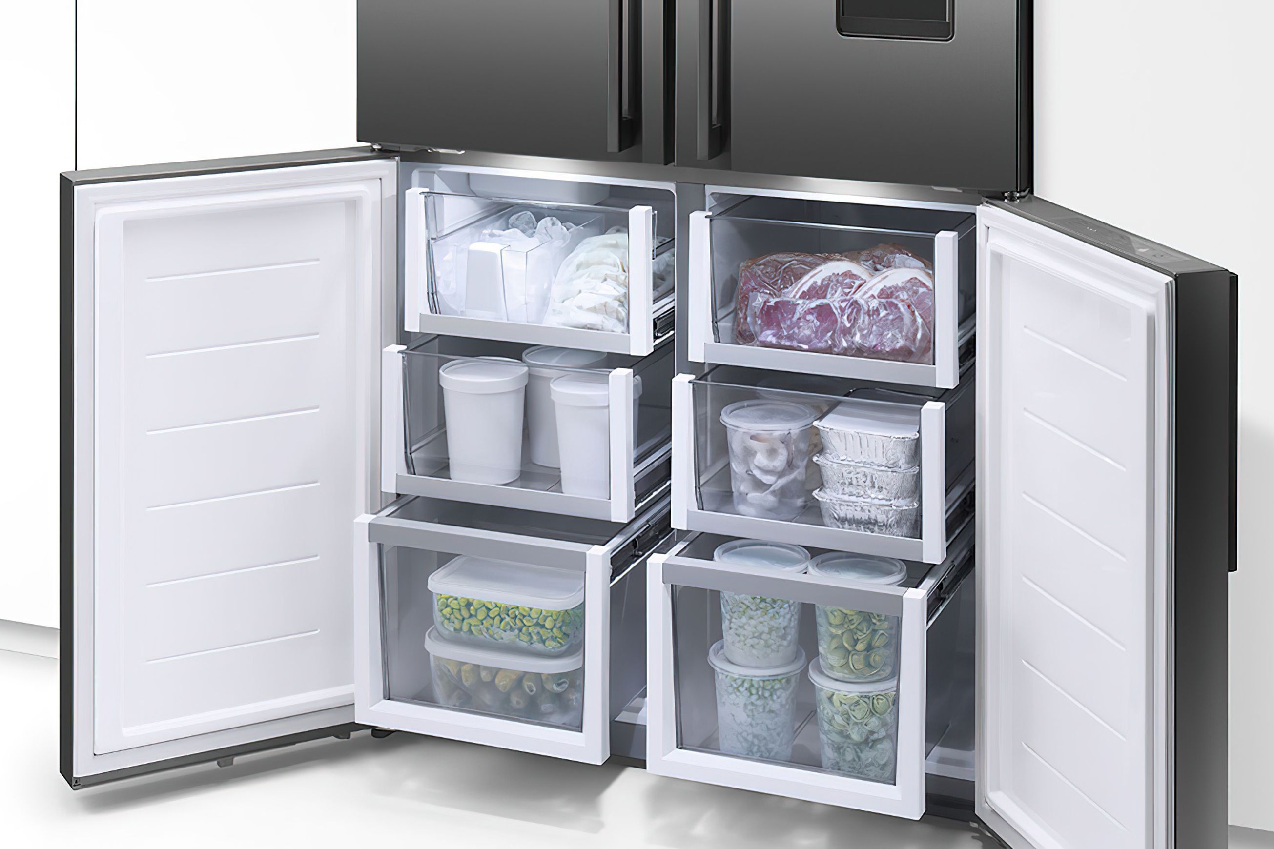 F&P Freestanding Quad Door Refrigerator Freezer, 690L