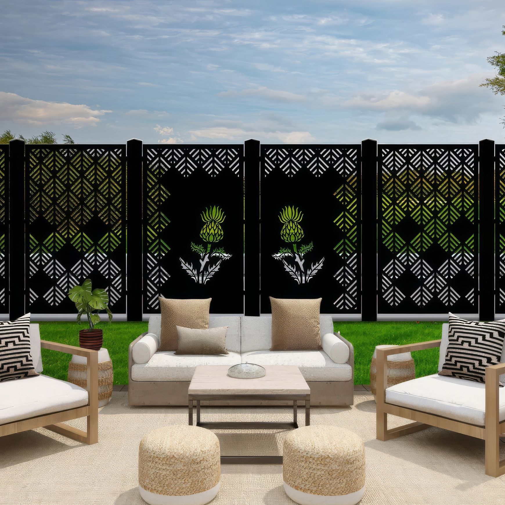 Privacy Screen - Thistle & Weave Panel Set