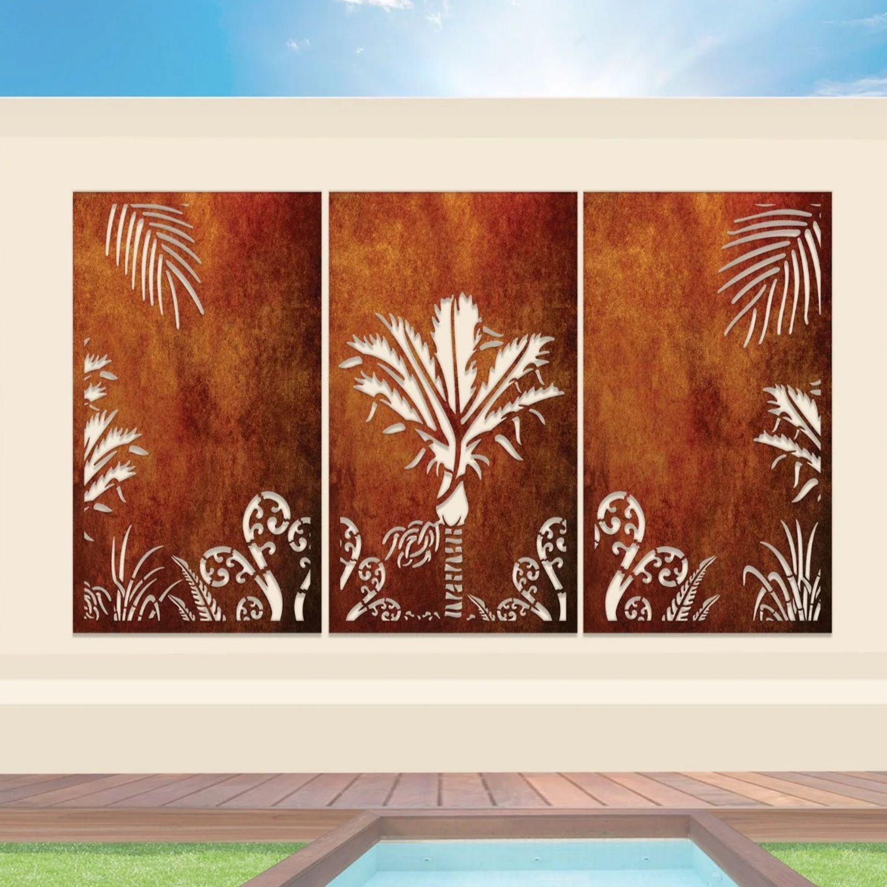 Privacy Screen - Nikau Decorative Panel Set