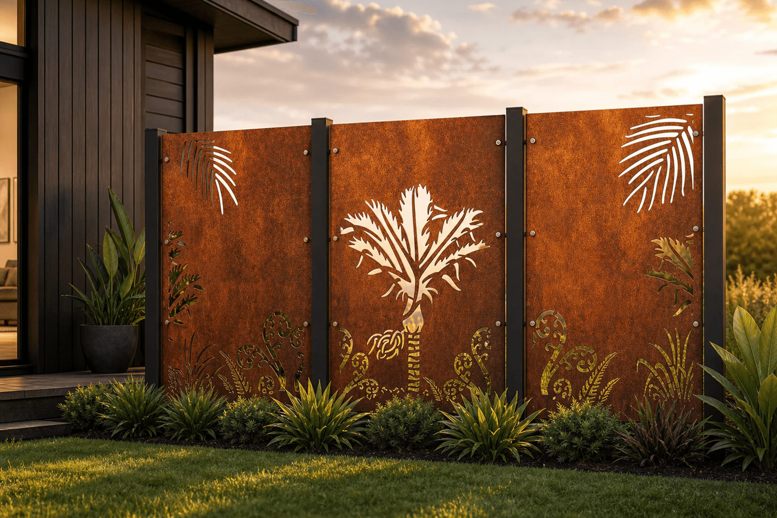 Privacy Screen - Nikau Decorative Panel Set