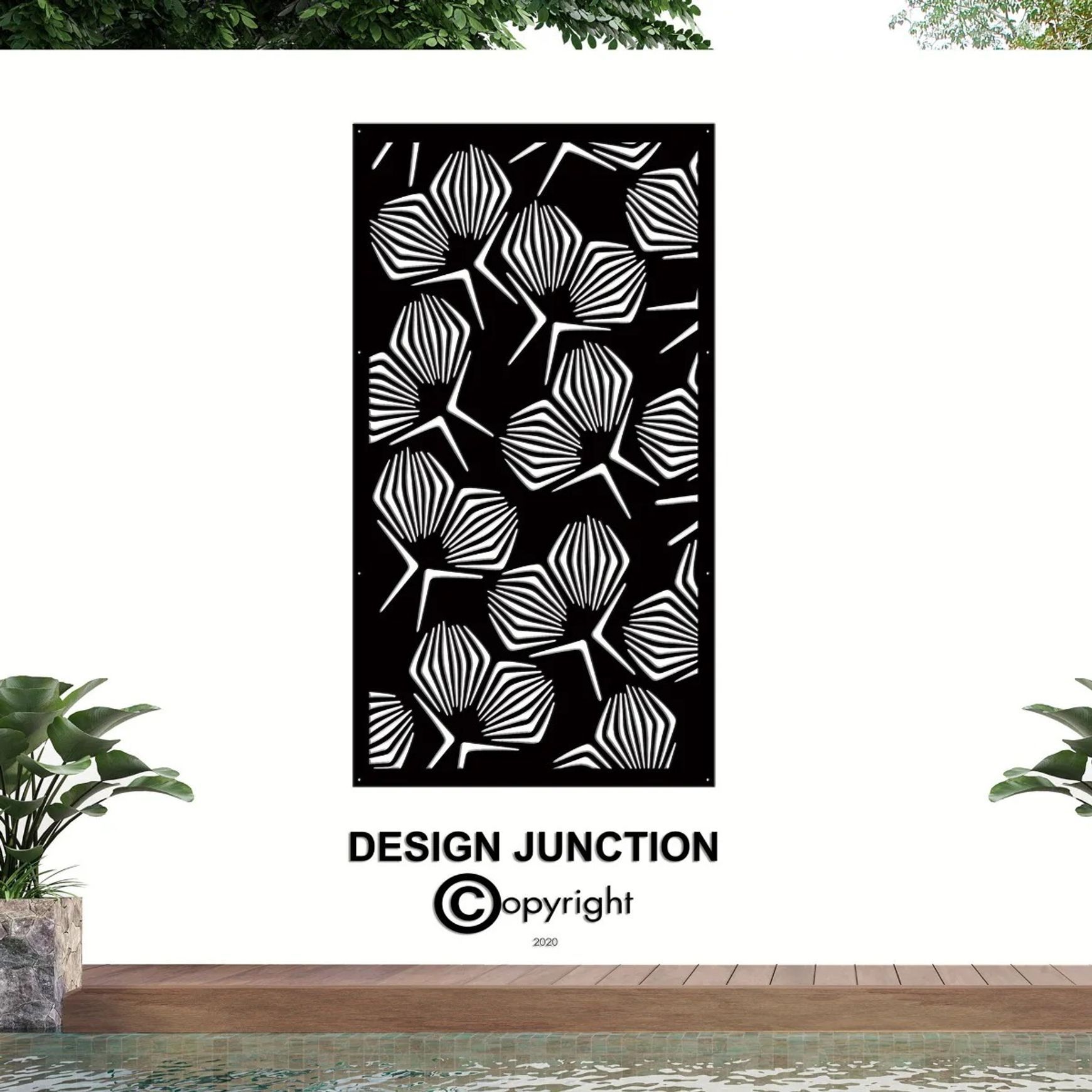 Privacy Screen & Fence Panel - Geometrical Flower