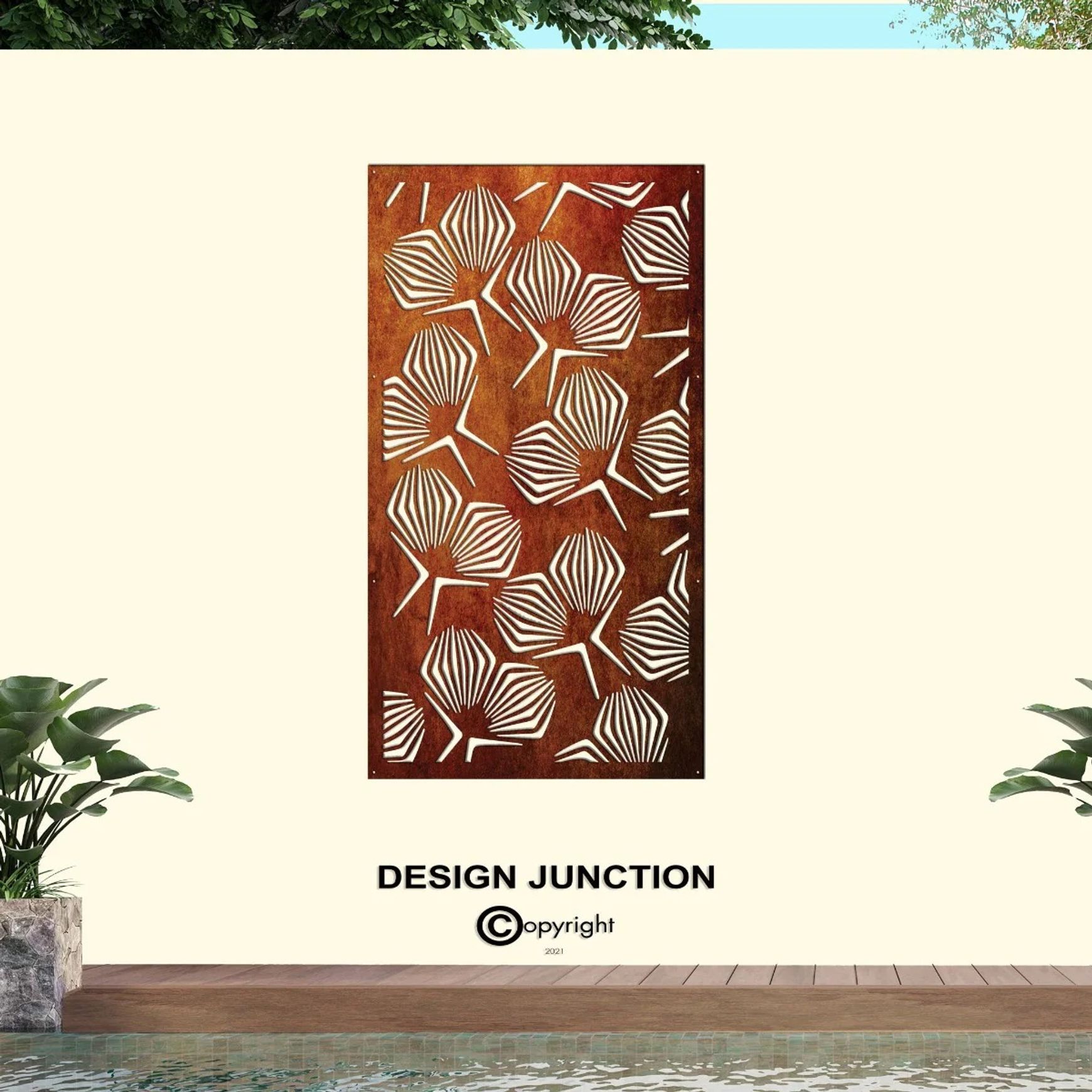 Privacy Screen & Fence Panel - Geometrical Flower
