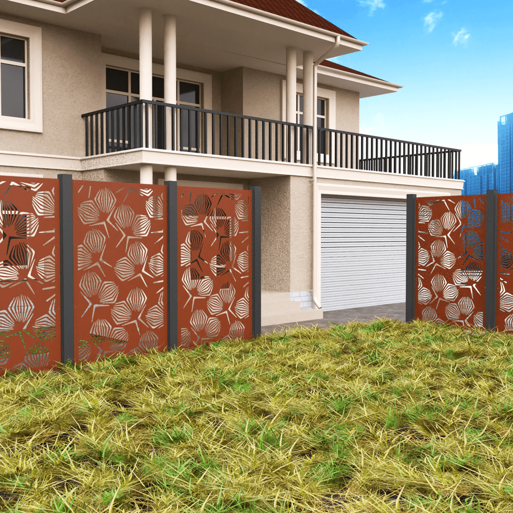 Privacy Screen & Fence Panel - Geometrical Flower