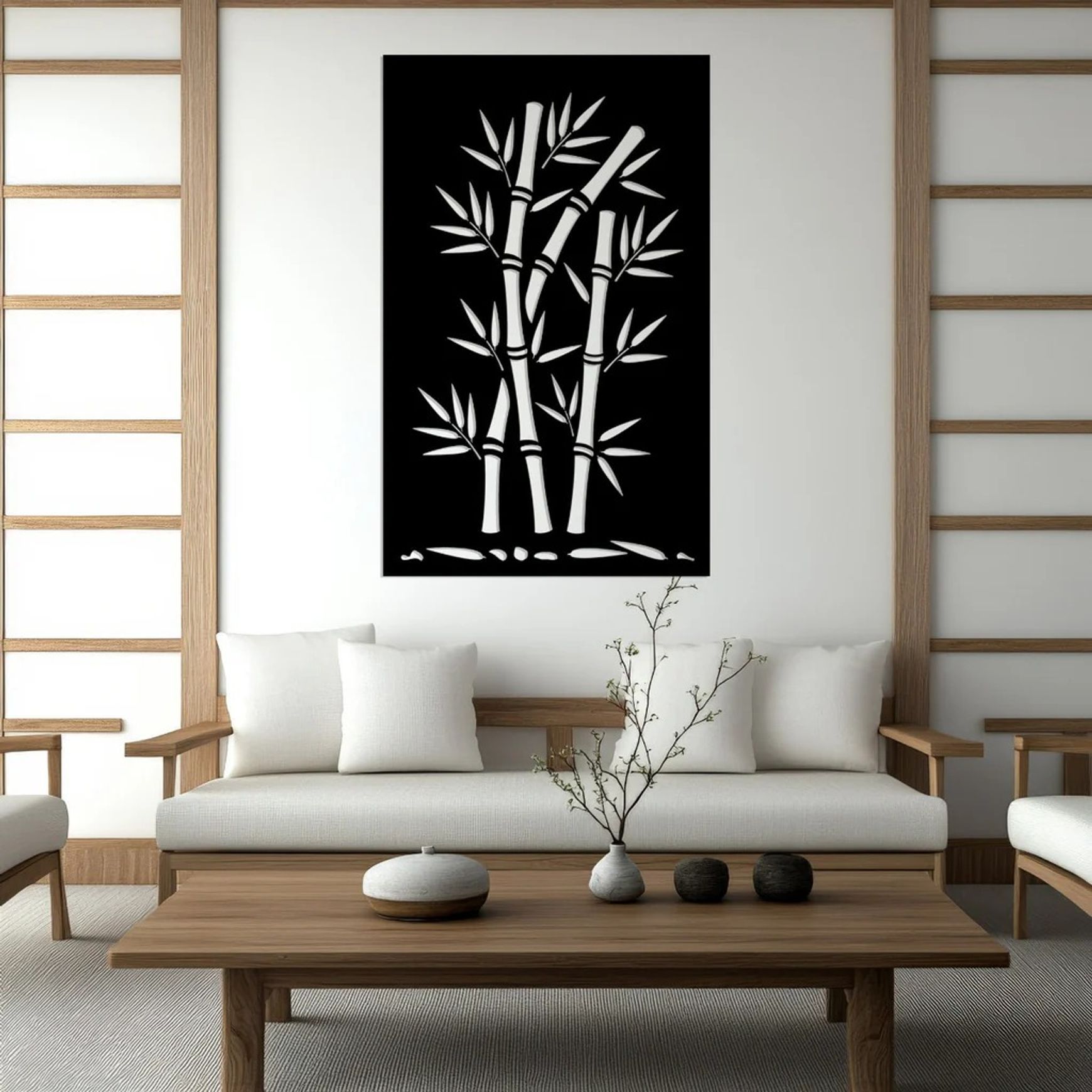Bamboo Stalks- Laser Cut Fence Panel