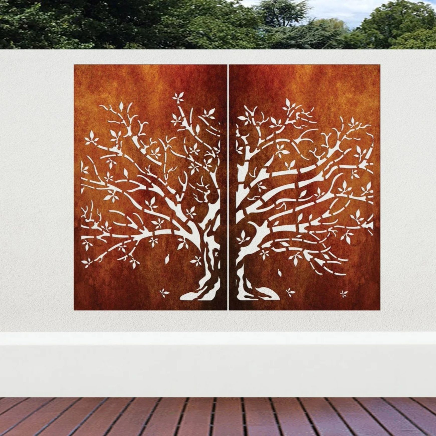 Privacy Screen & Fence Panel - Autumn Whisper Set Of 2