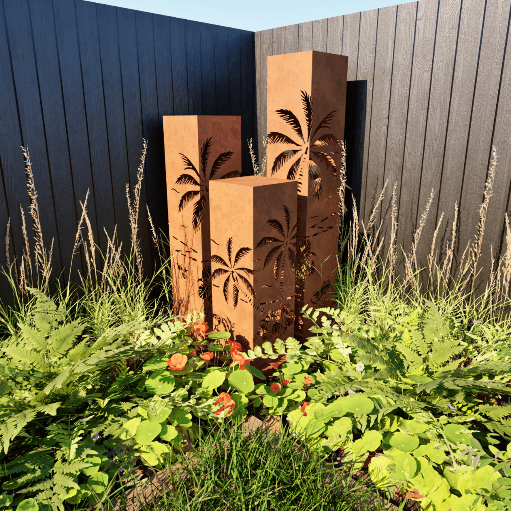 Corten Steel Garden Sculptures -The Tropical Delight