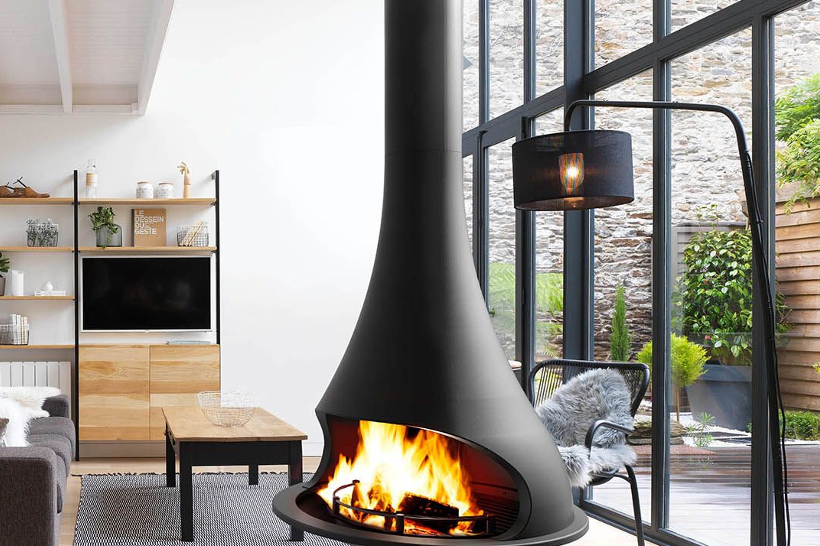 JC Bordelet Tatiana 997 - Suspended Wood Fireplace