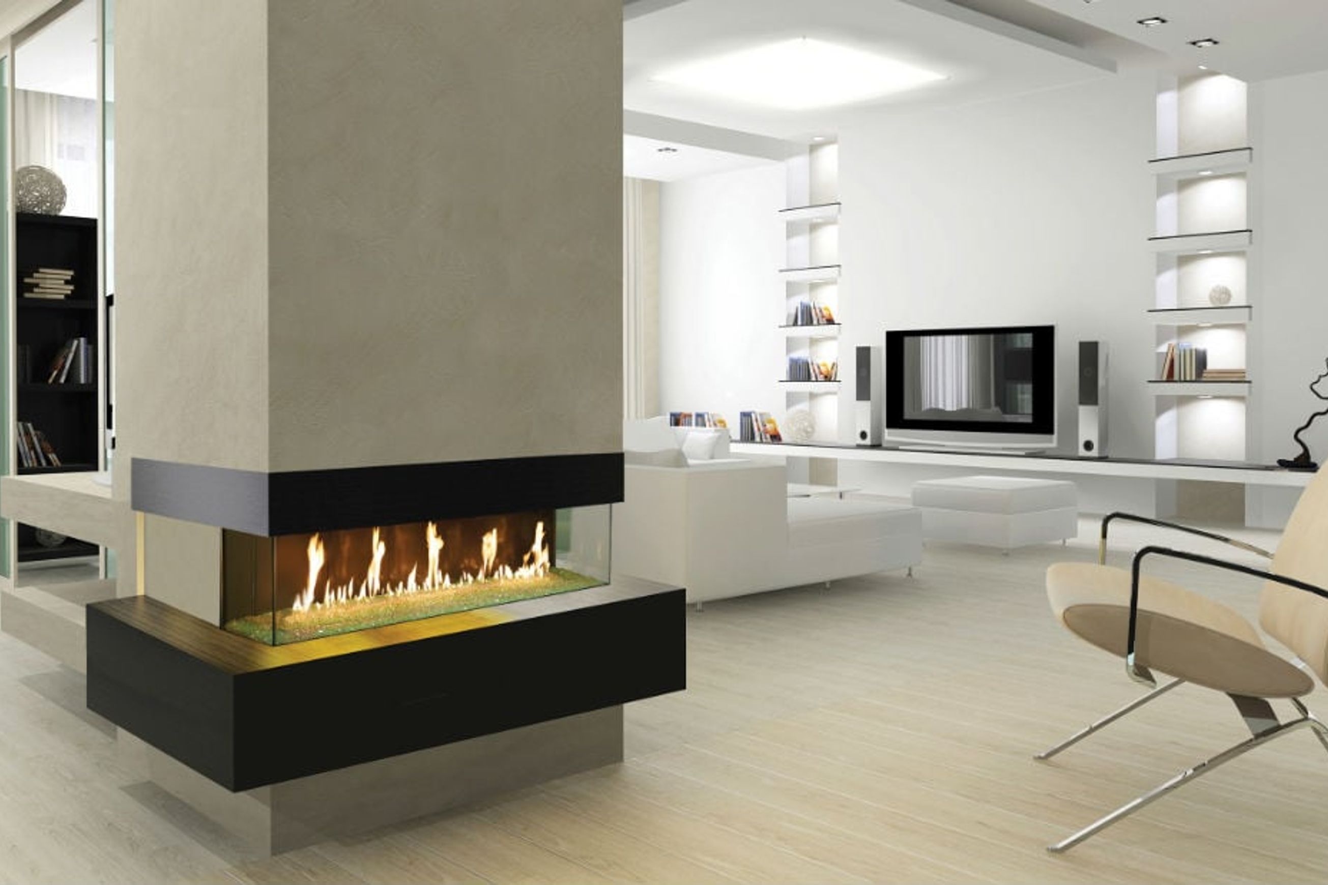 Davinci Bay Window Gas Fireplace