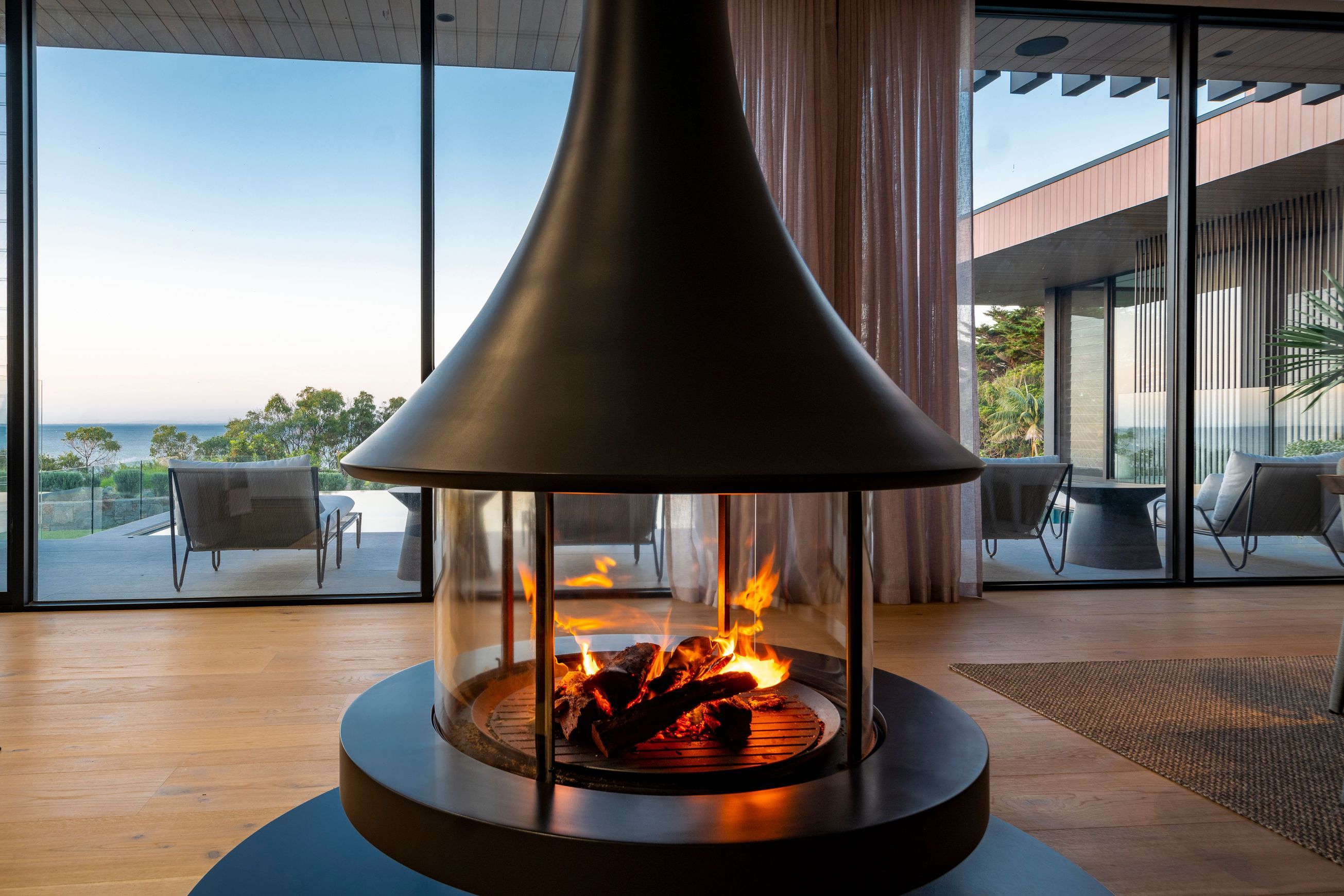 JC Bordelet Eva 992 - Suspended Wood Fireplace