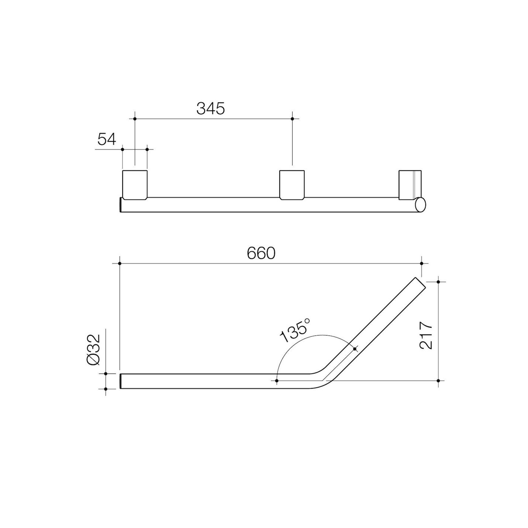 Opal Support Rail 135 Degree Left Handed