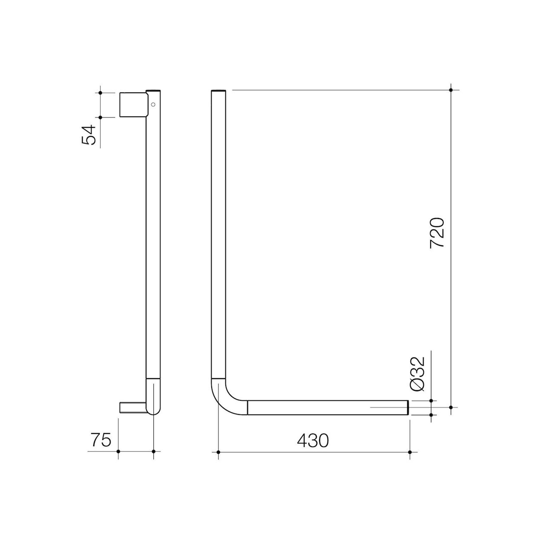Opal Support Rail 90 Degree Angled