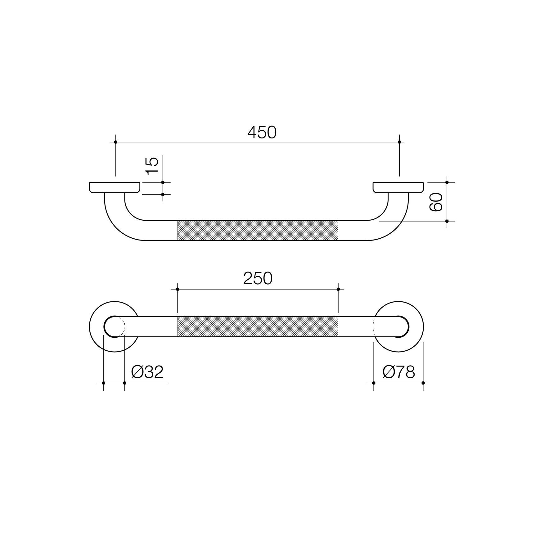 Home Collection Straight Knurled Grab Rail