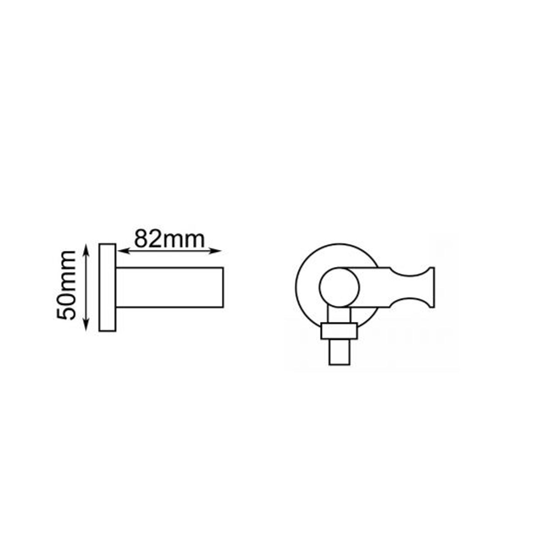 Round Shower Rail Chrome dimensions