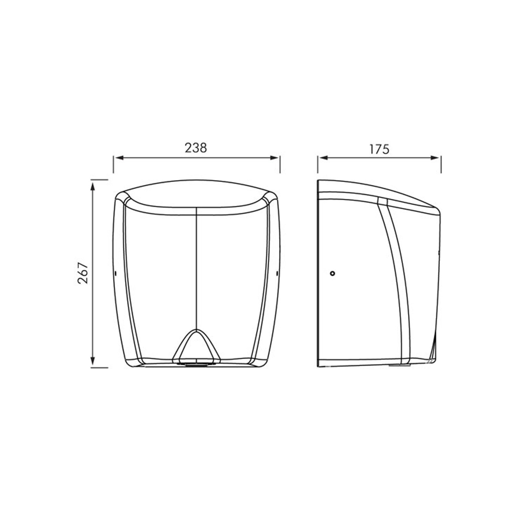 Delabie Highflow Auto Hand Dryer dimensions