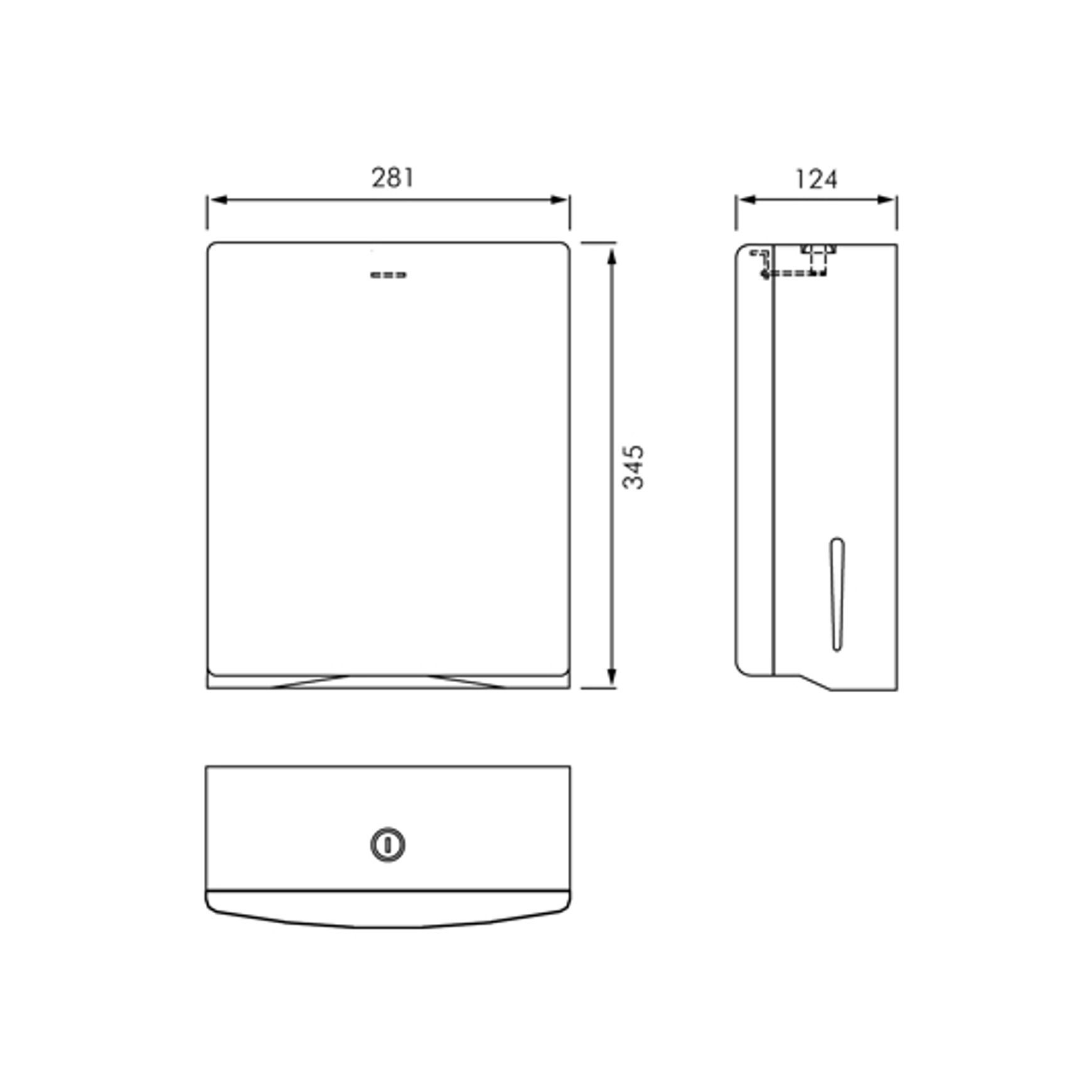 ASI Roval Surface Mounted Paper Towel Dispenser dimensions