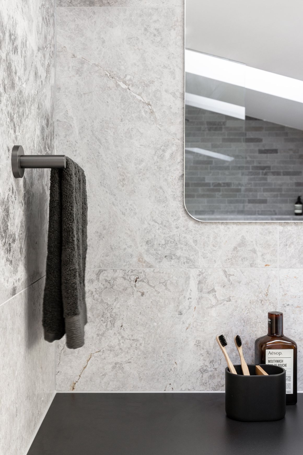 Elysian Hand Towel Holder - Brushed Gunmetal