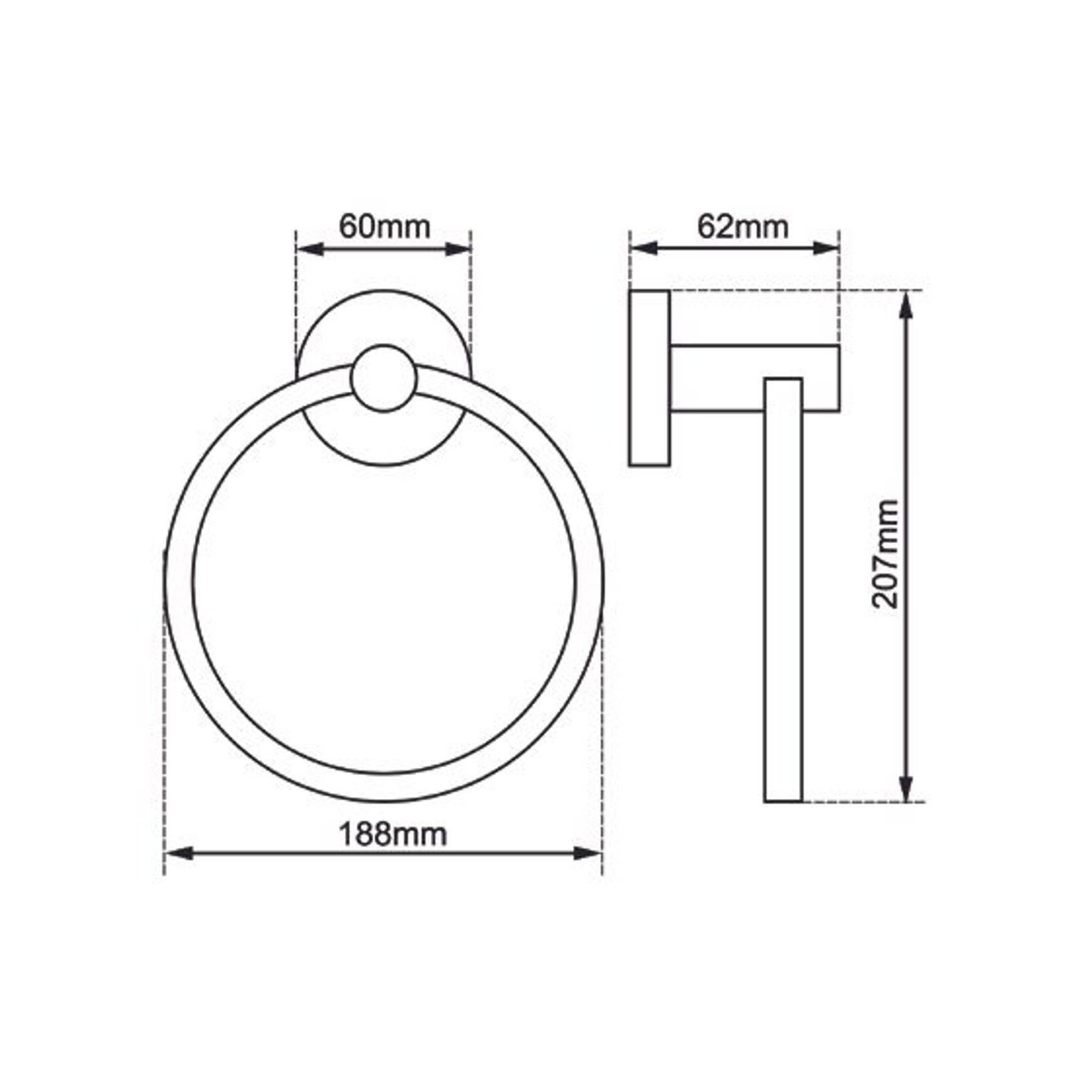 Lucid Pin Hand Towel Ring Brushed Brass