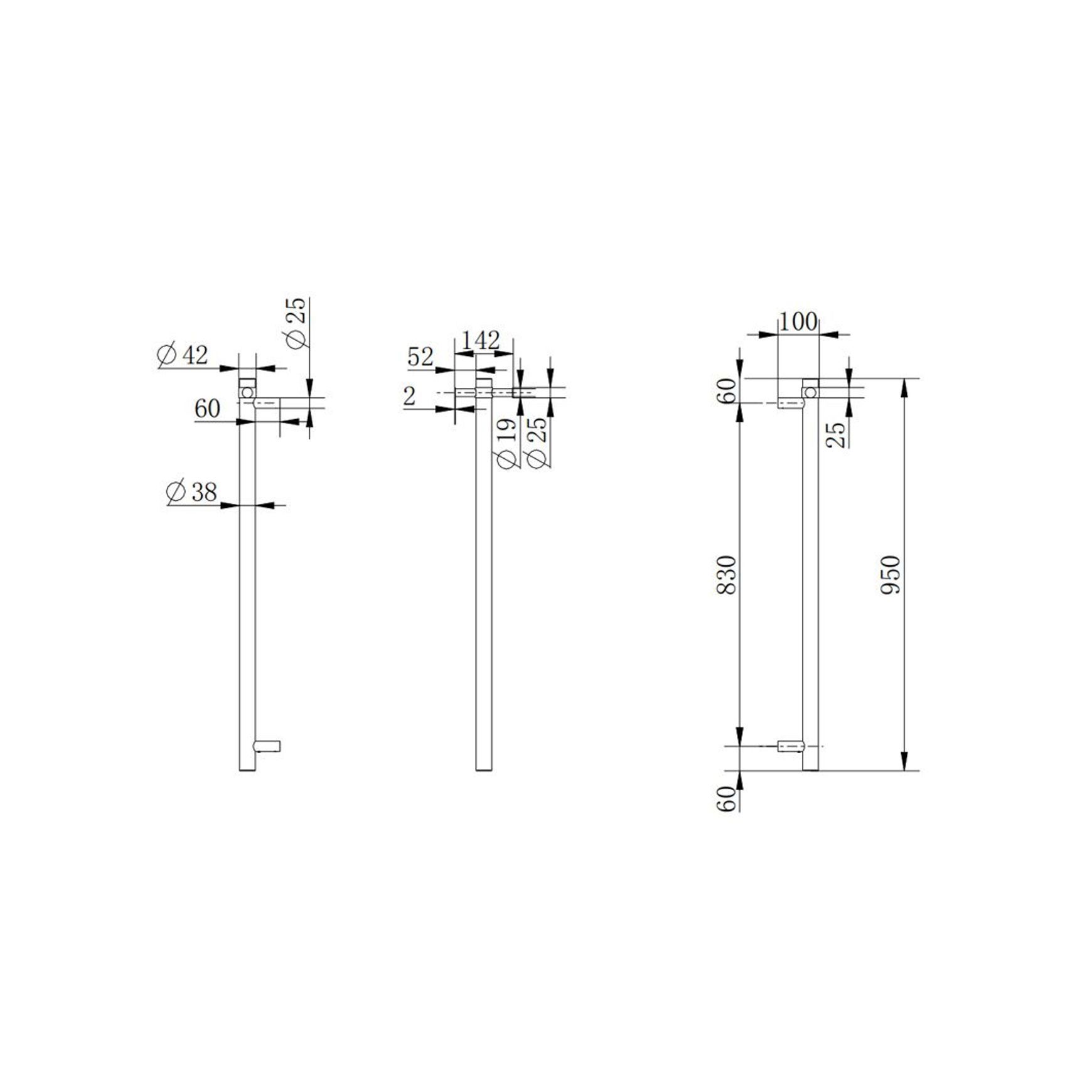 Vertical Heated Towel Rail Brushed Brass