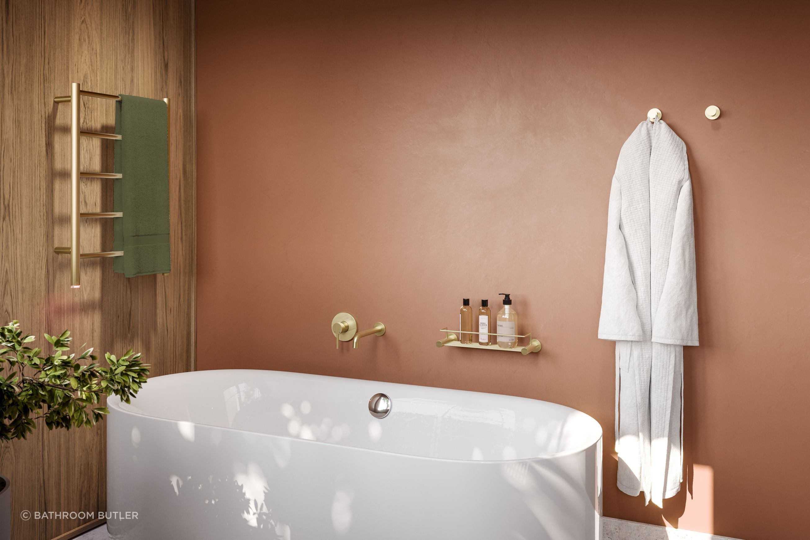NATURAL 5 Bar 500mm Straight Heated Towel Rail with PTSelect Switch