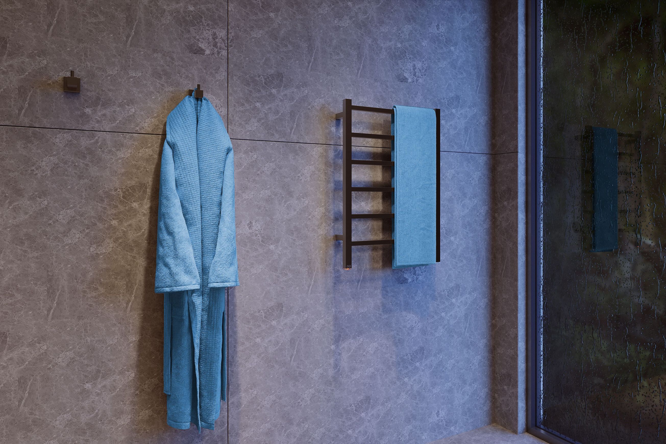 CUBIC 6 Bar 530mm Straight Heated Towel Rail with PTSelect Switch