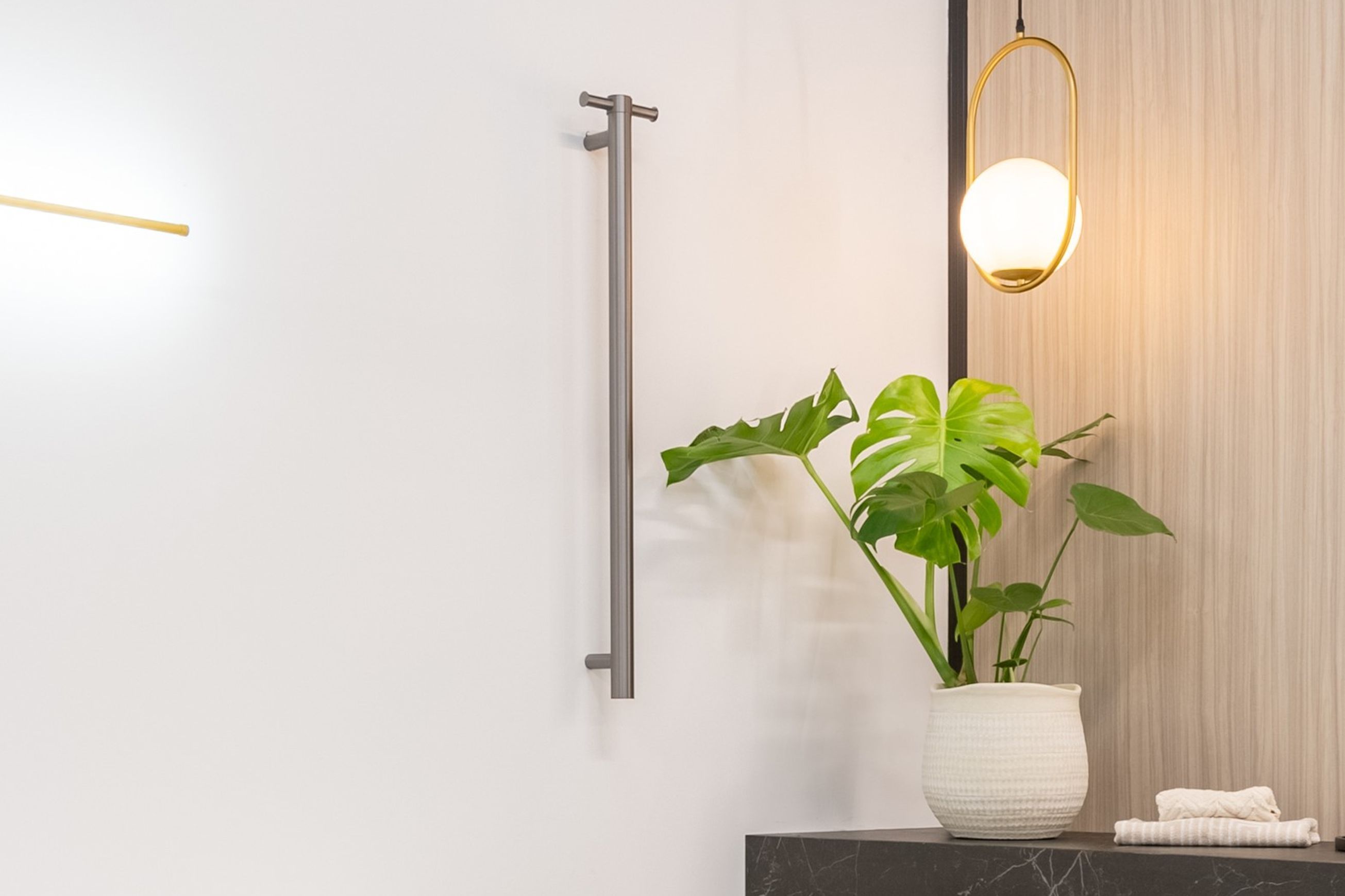 Vertical Heated Towel Rail Gun Metal Grey