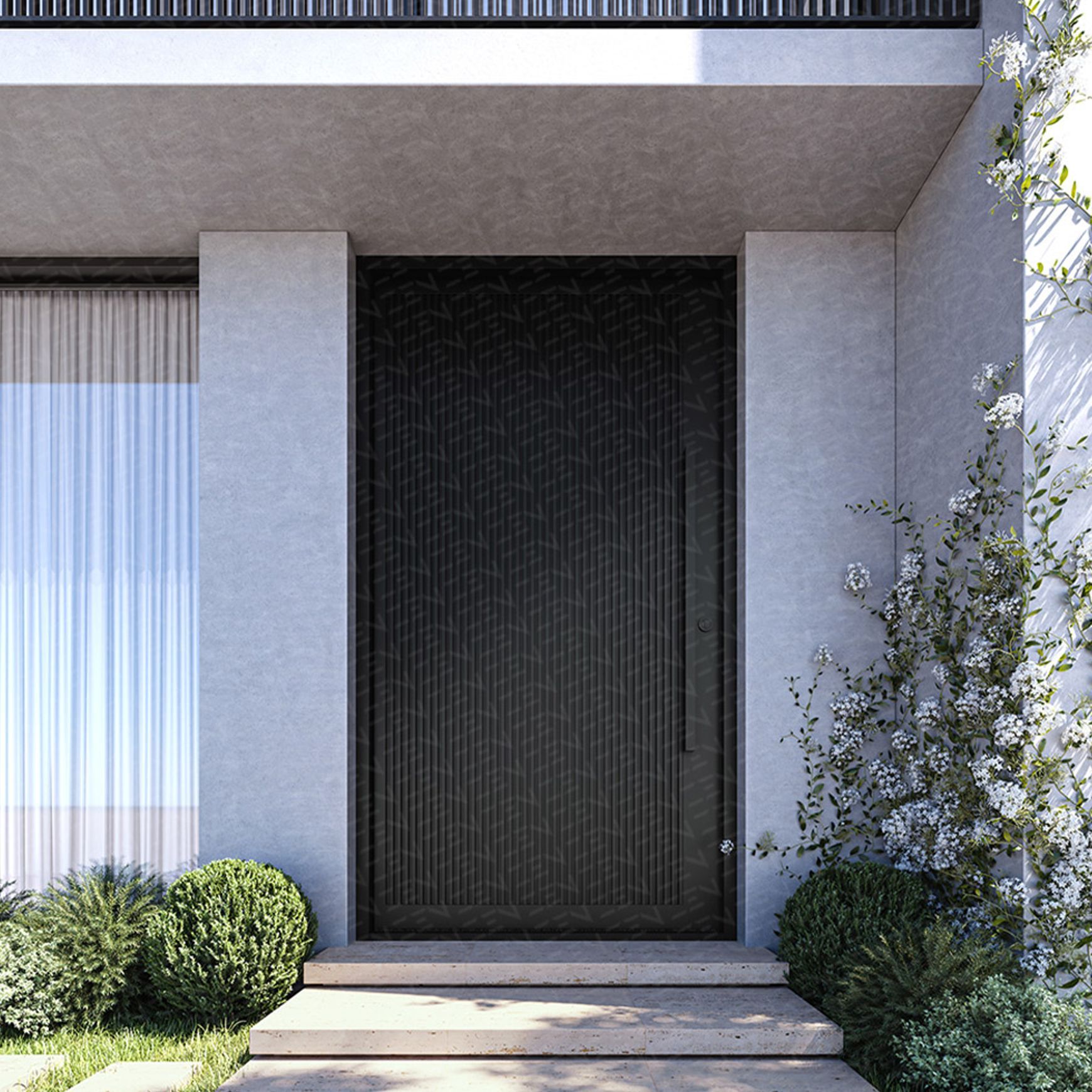 Batten Pivot Entry Door Left - Galvanised FWA50
