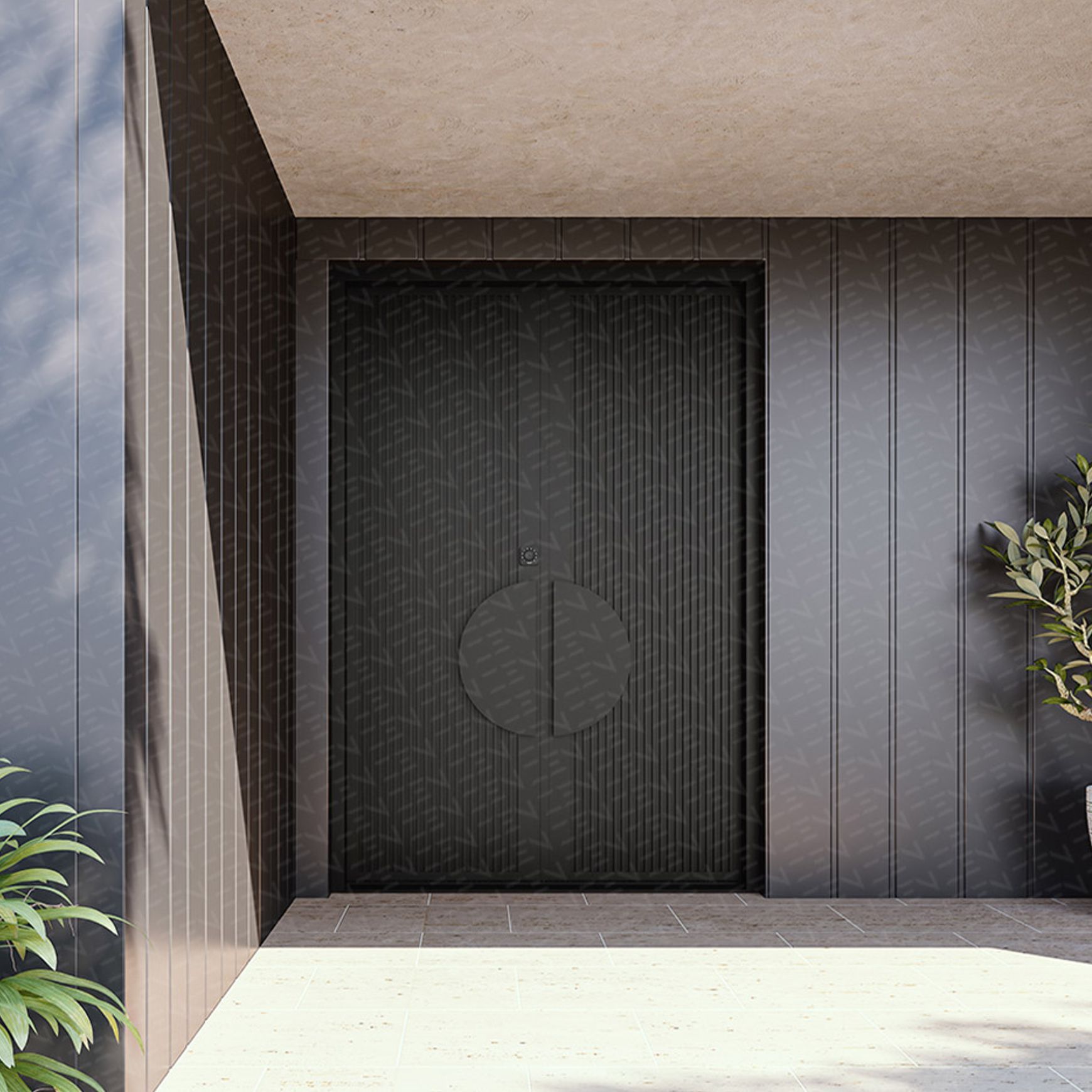 Batten Hinge Entry Double Doors Left - Galvanised FWA50