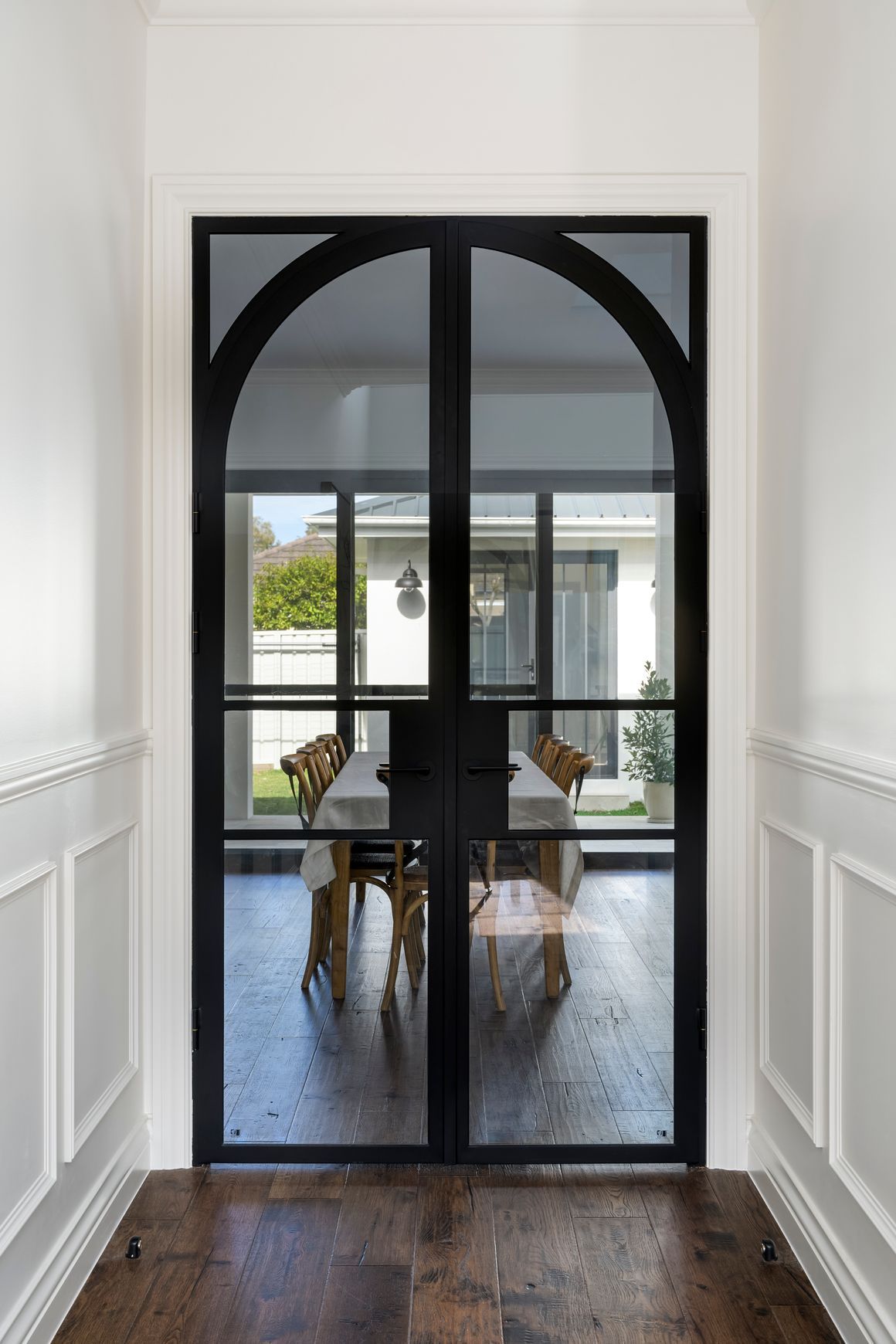 Arch Steel Frame Glass Hinge Doors - Galvanised FPS50