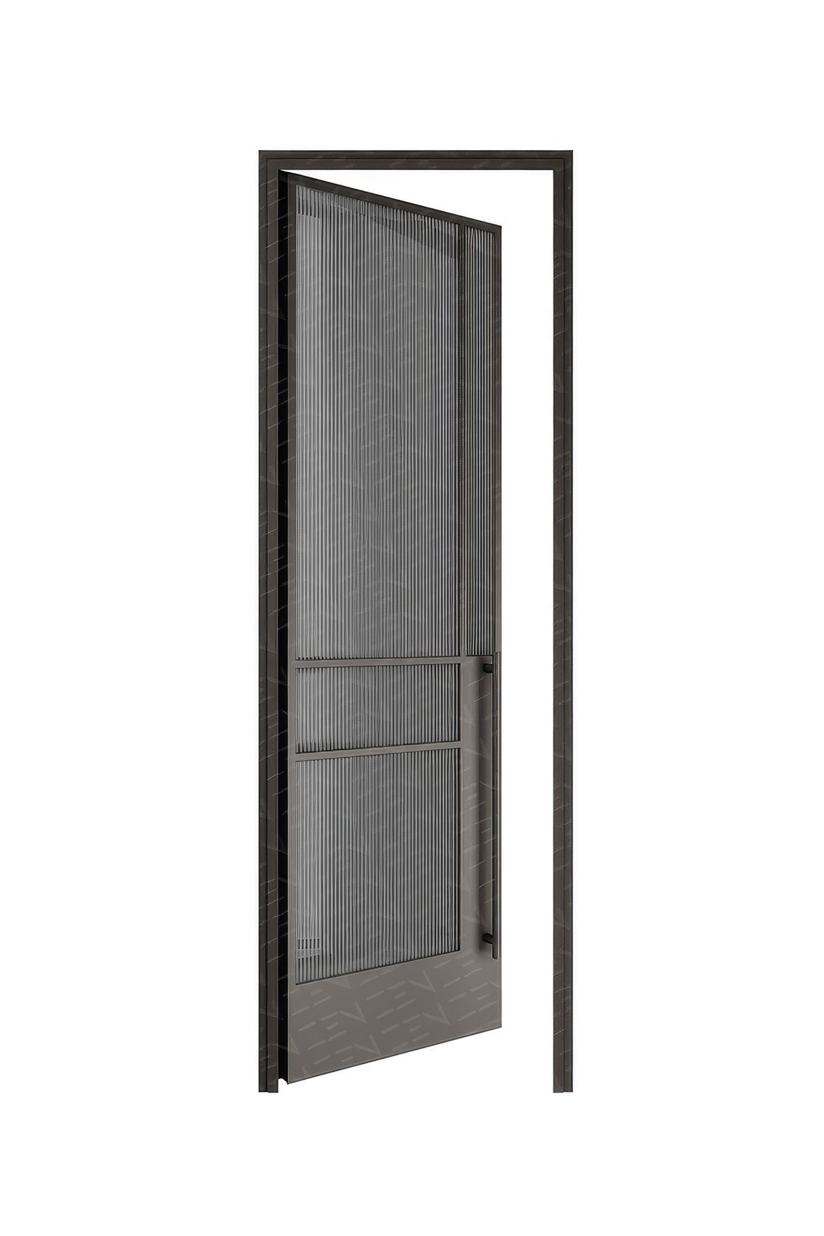 Steel Frame Glass Hinge Door Internal - Galvanised W40
