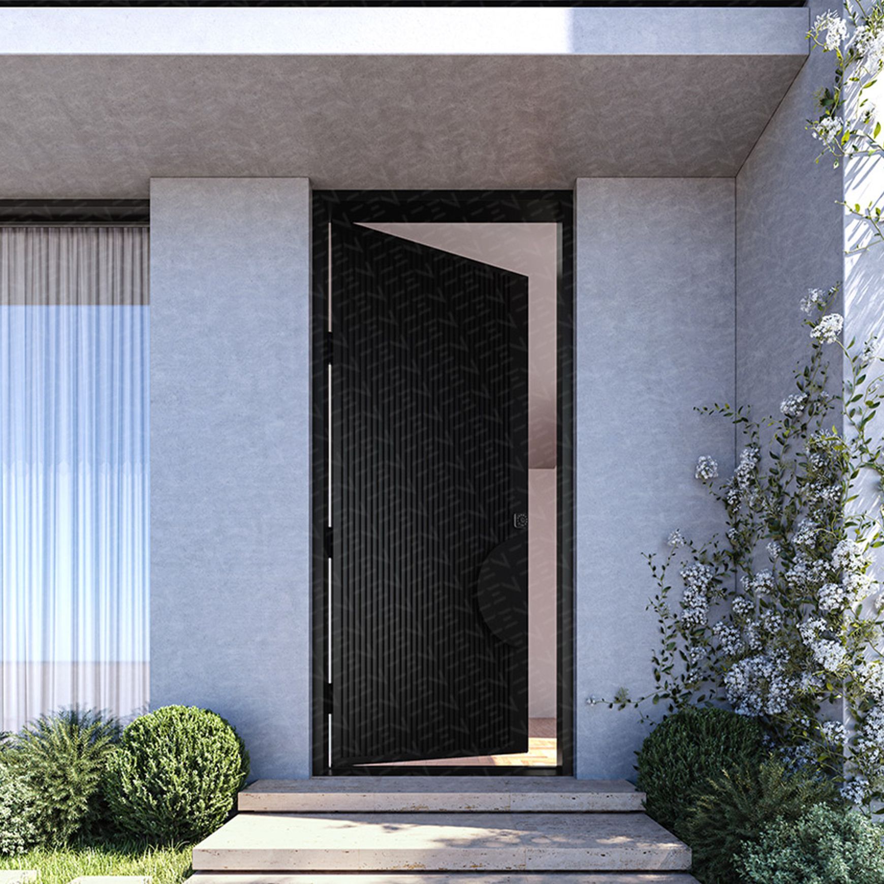 Batten Hinge Entry Double Doors Left - Galvanised FWA50