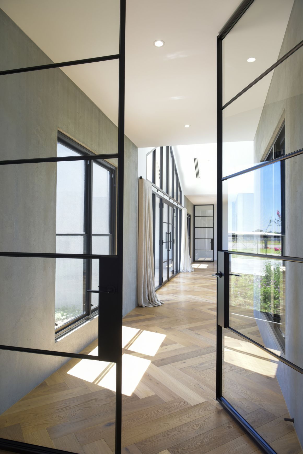 Steel Frame Glass Hinge Doors - Galvanised W40