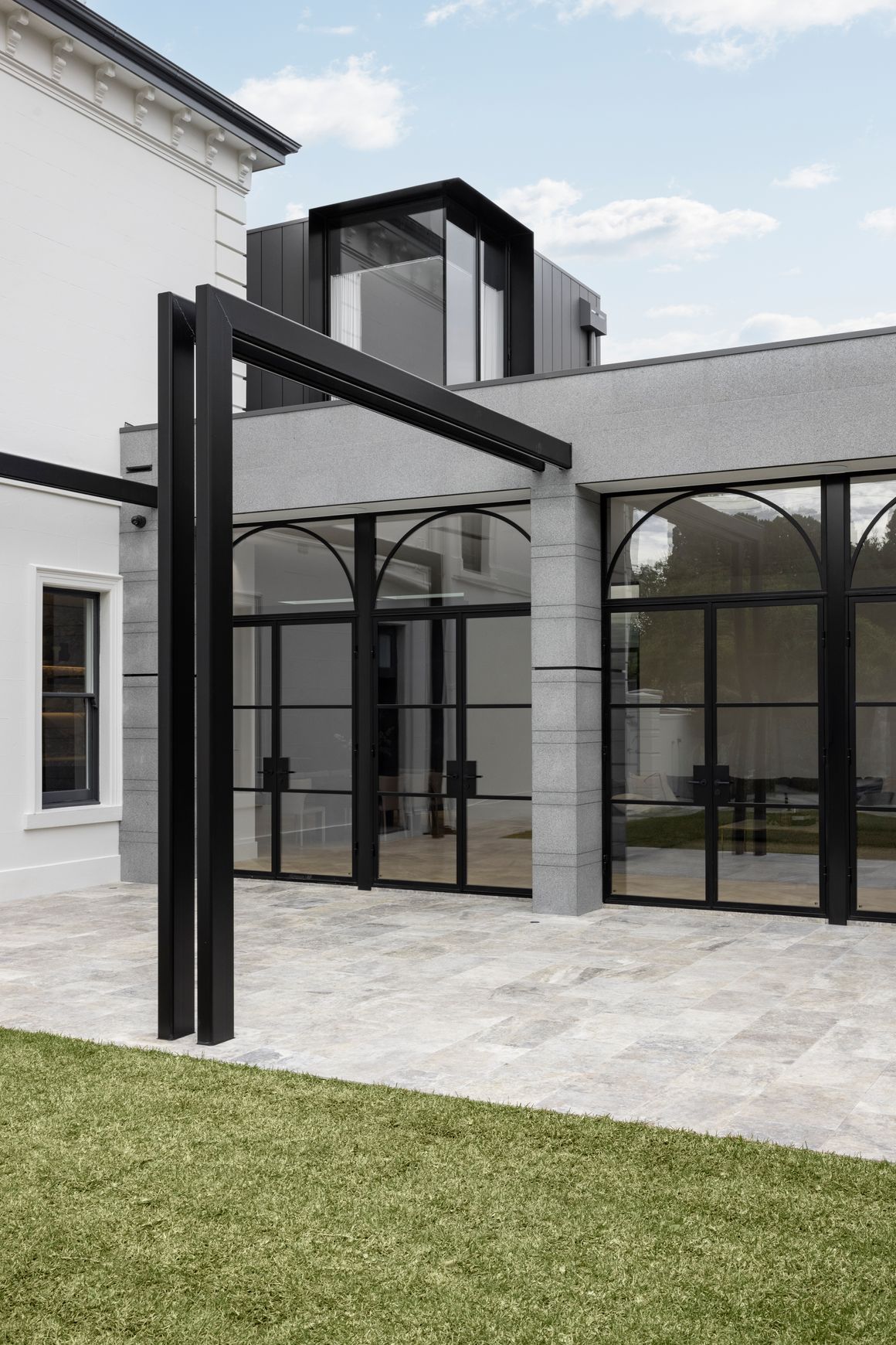 Arch Steel Frame Glass Hinge Doors - Galvanised FPS50