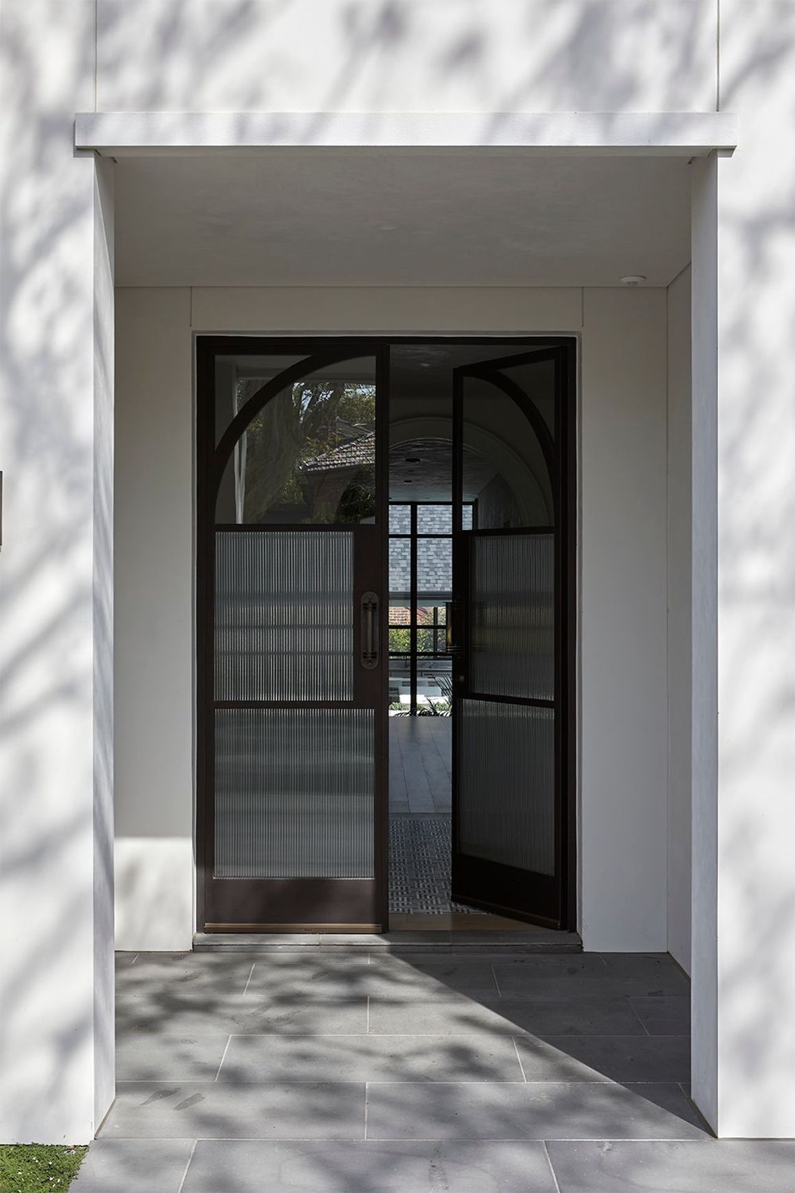 Arch Steel Frame Glass Hinge Doors - Galvanised FPS50