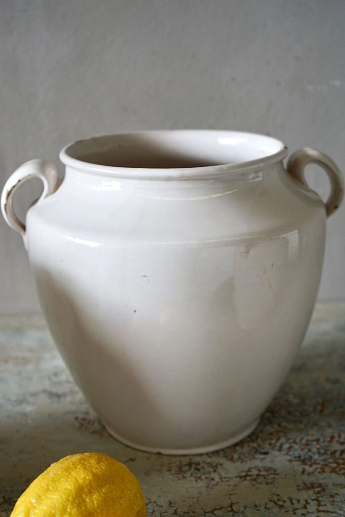 French Antique White Confit Pots