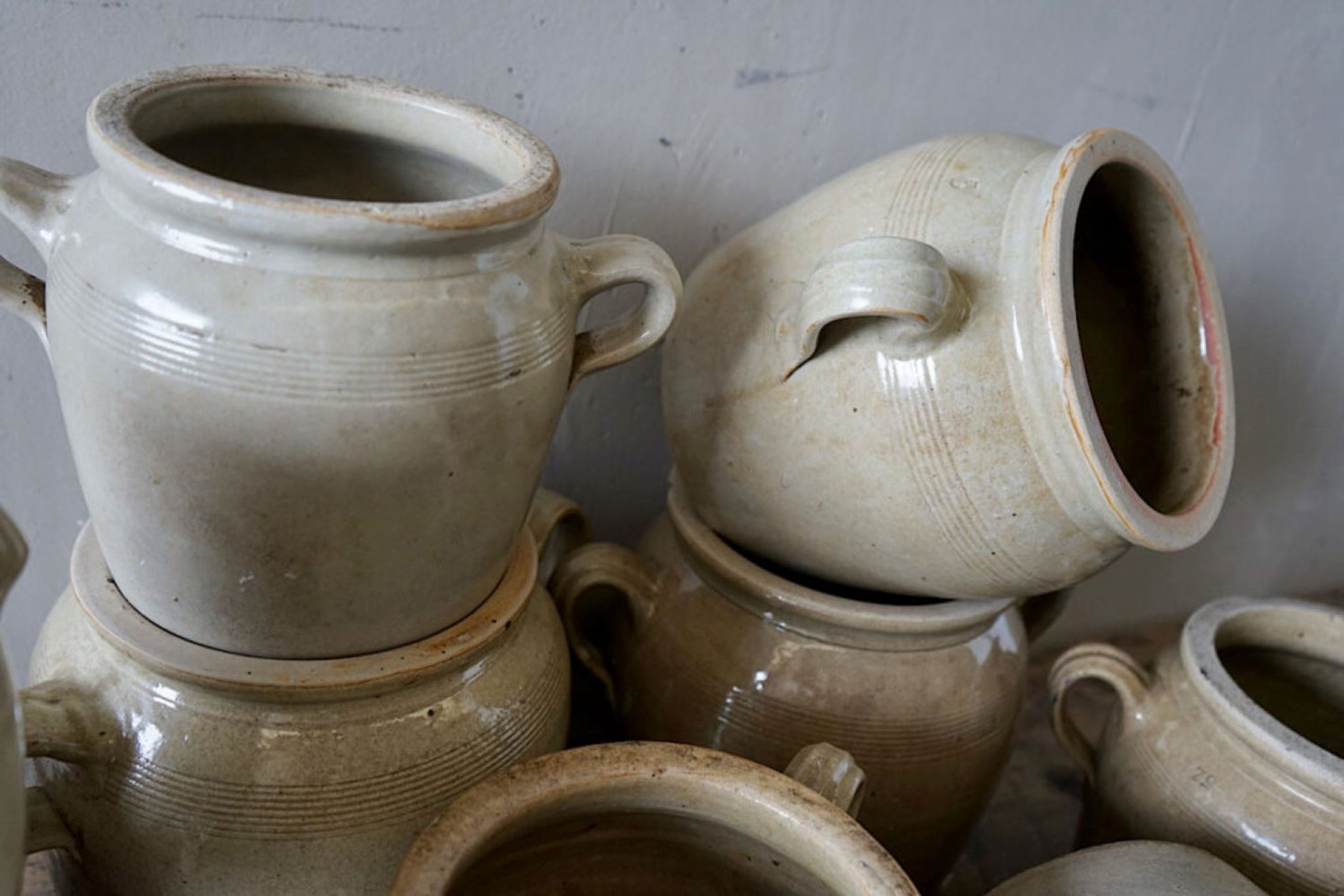 French Antique Stoneware Confit Pots