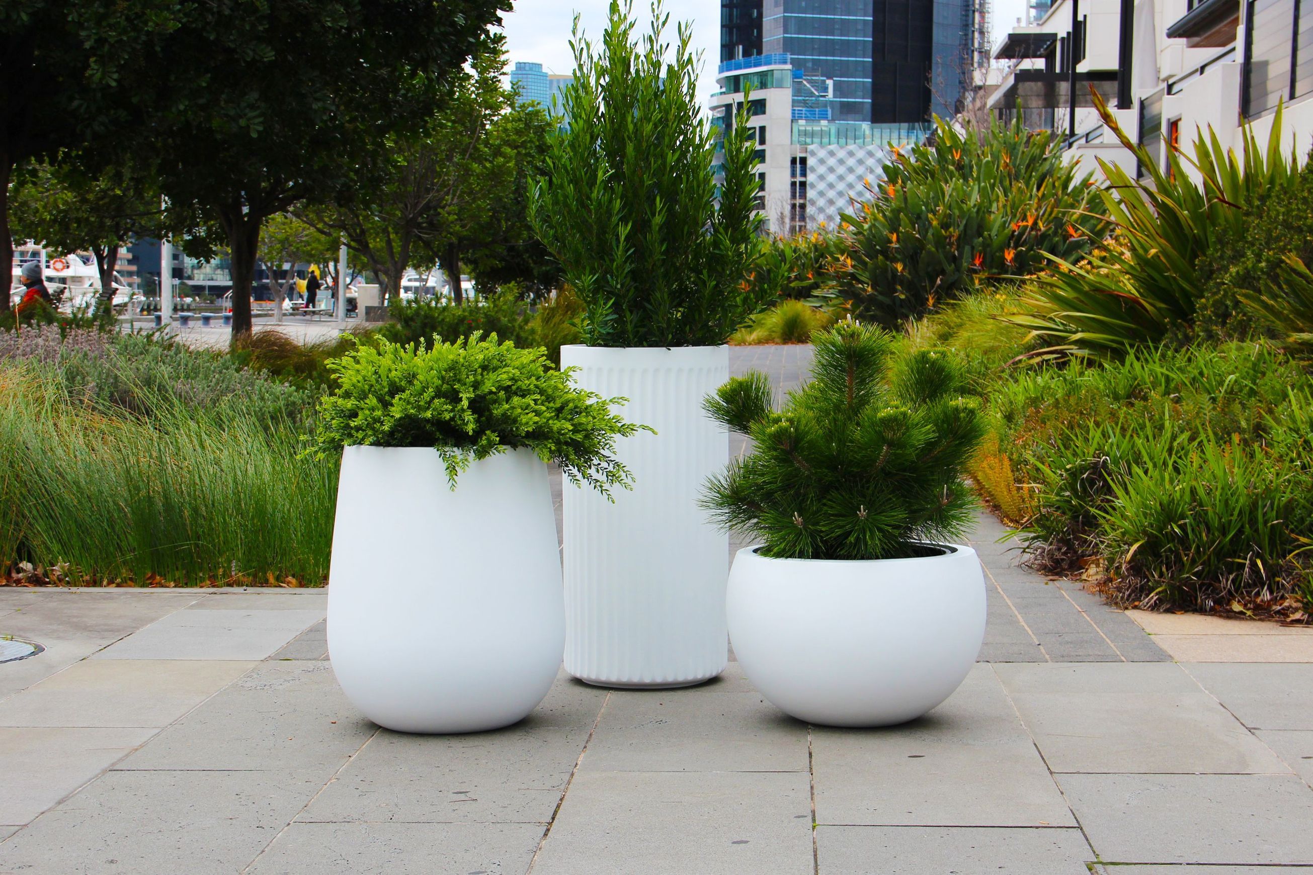 White Planter Cluster | Merlot, Doric & Cratera Bowl