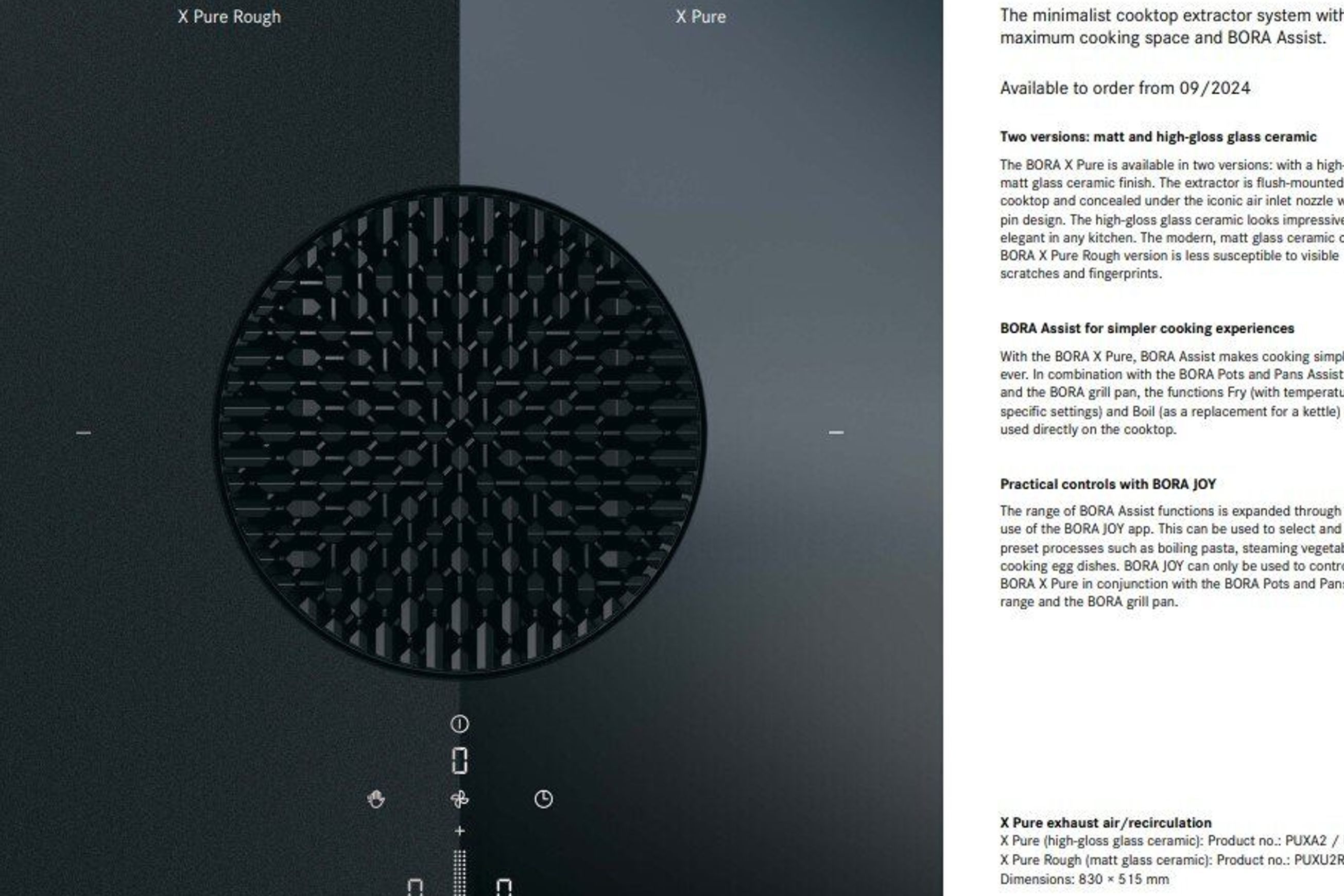BORA X Pure | Cooktop Extractor System | Matte/Shiny