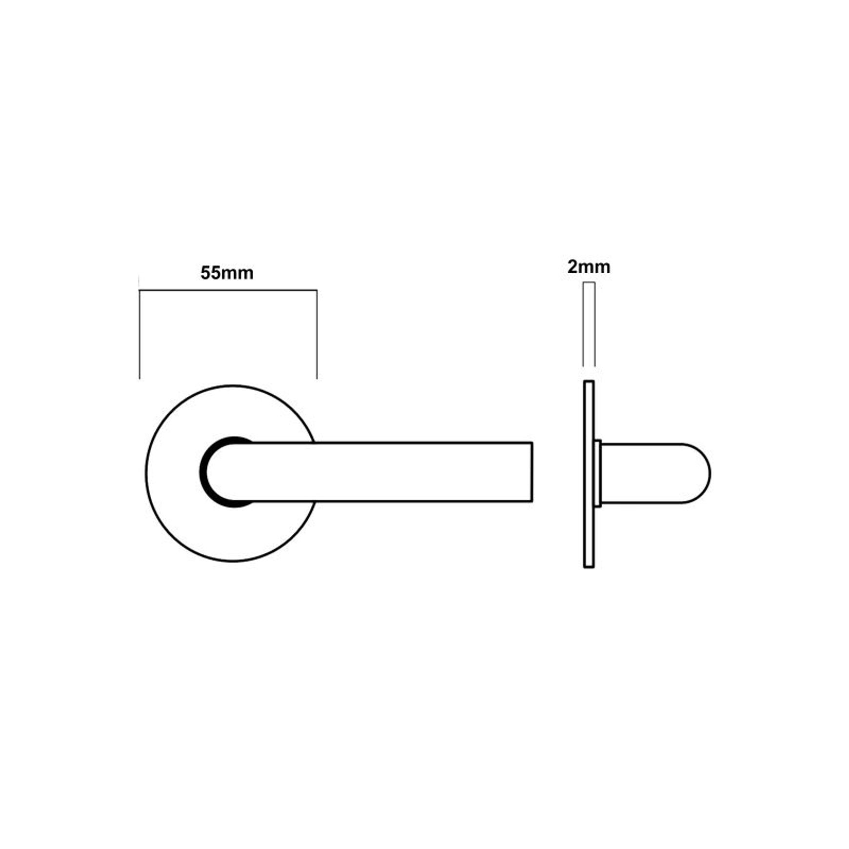 Lockwood260 Series Round Rose Door Furniture Lever dimensions