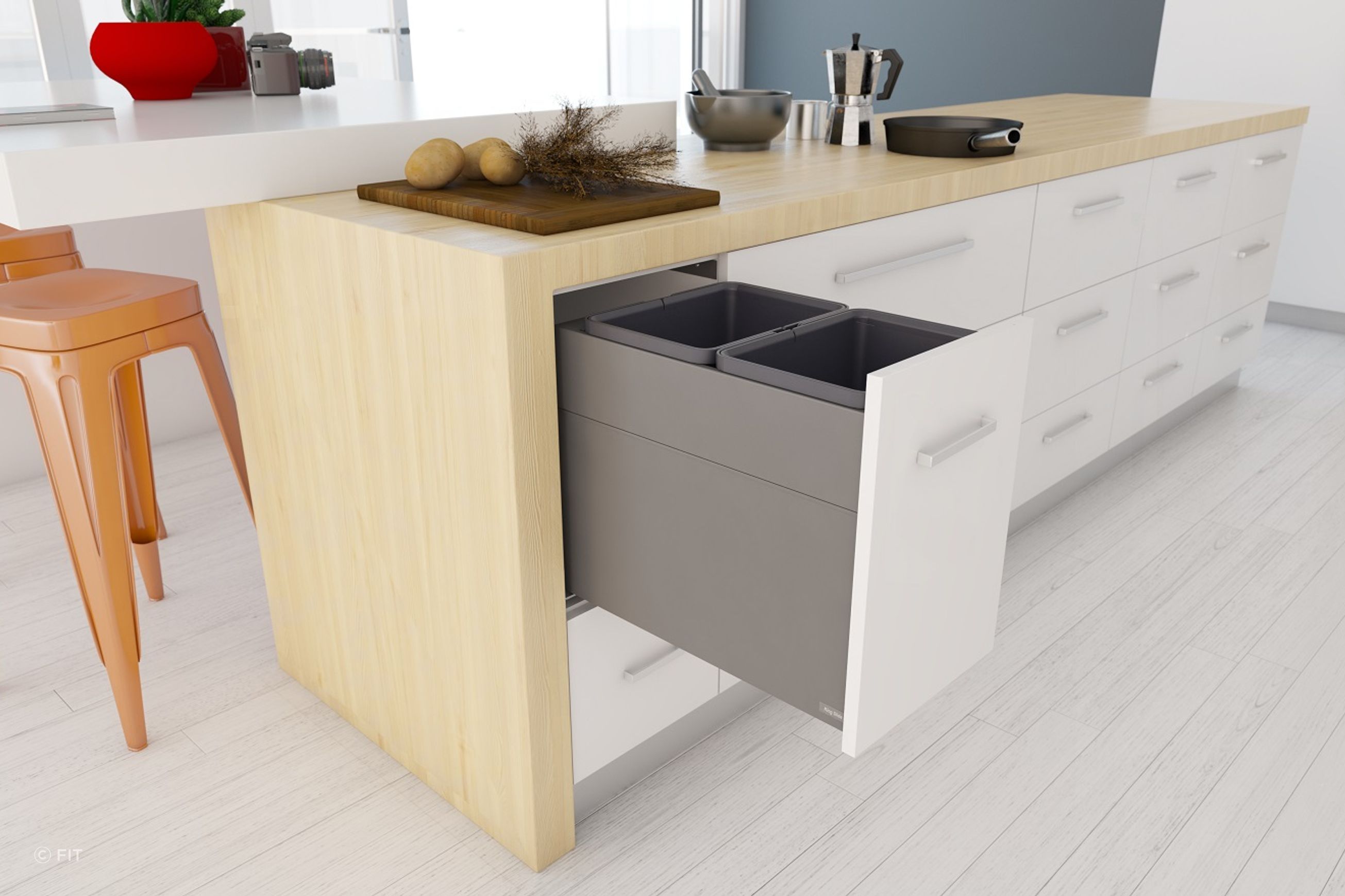 Tanova Designer Series 2 Pull Out Kitchen Bins