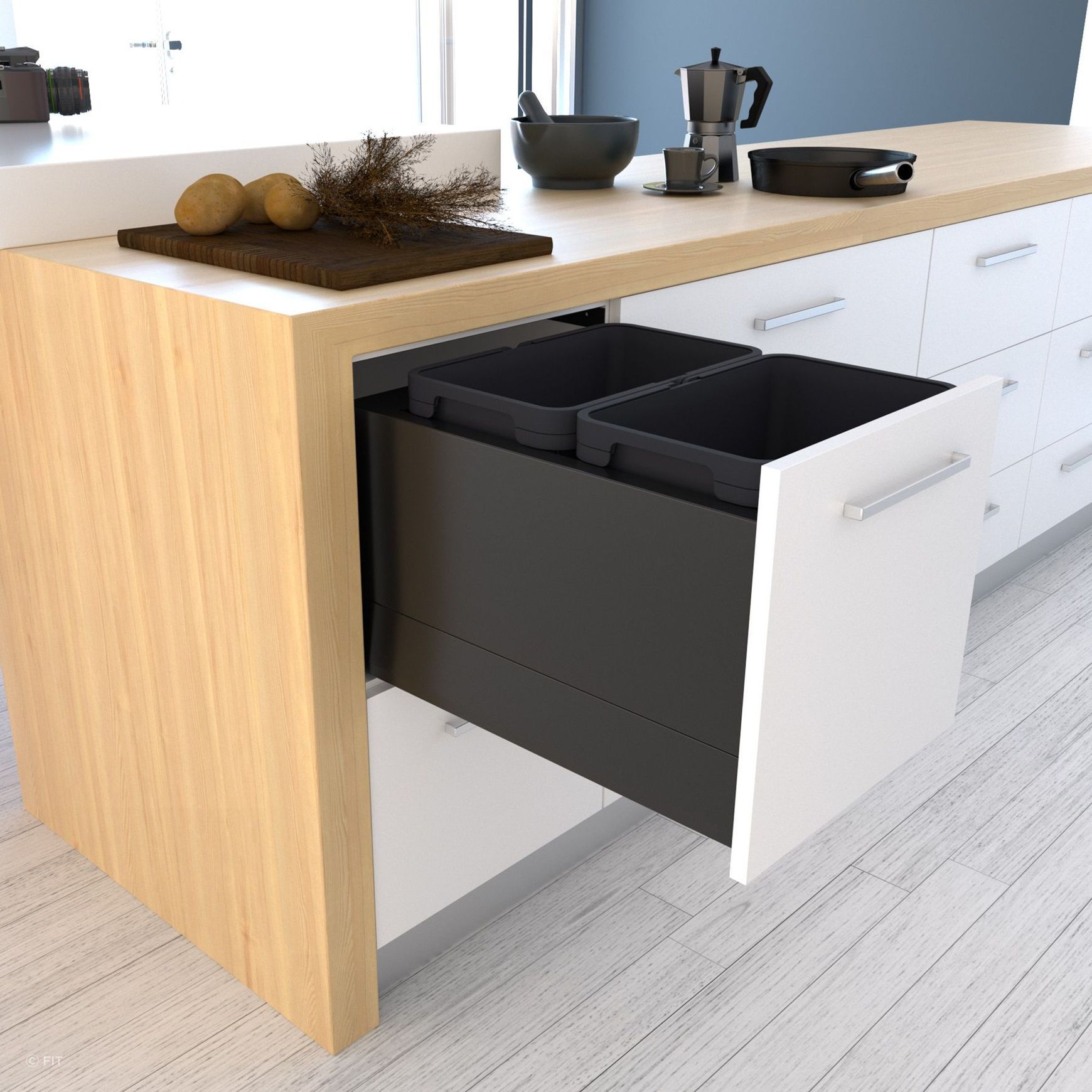 Tanova FLEX Kitchen Bin Solution For Slimline Drawers