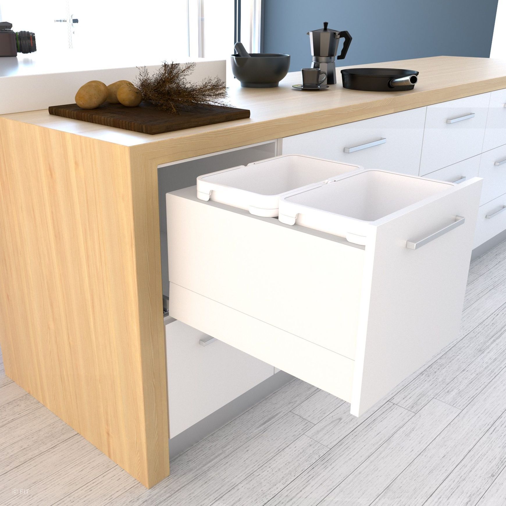 Tanova FLEX Kitchen Bin Solution For Slimline Drawers